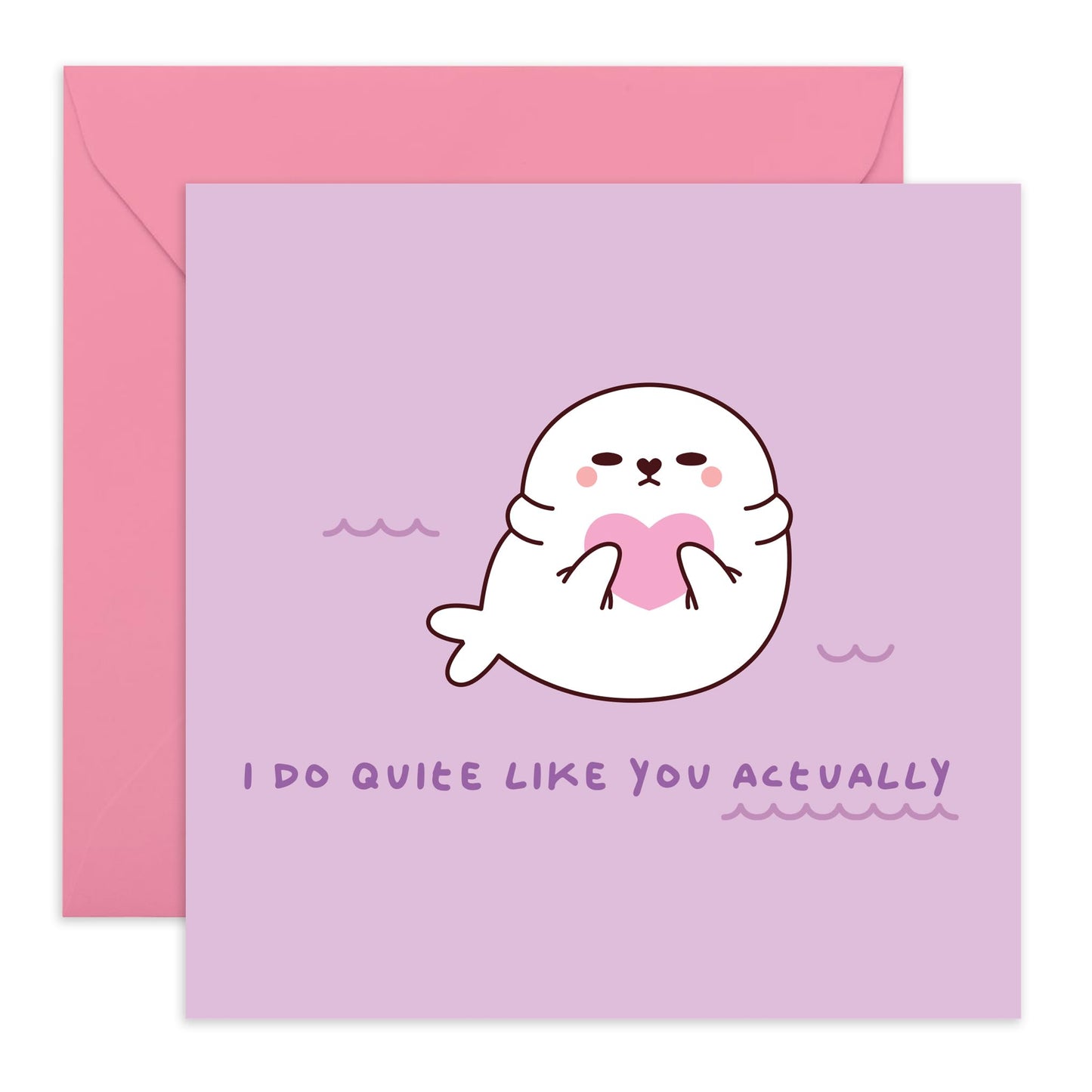 Thoughtful Love Card - 'Lazy Seal Quite Like You' - Gifts for Girlfriend, Boyfriend, Her, Him, Colleague, Partner, Couples, Friend - Sincere - Comes with Fun Stickers