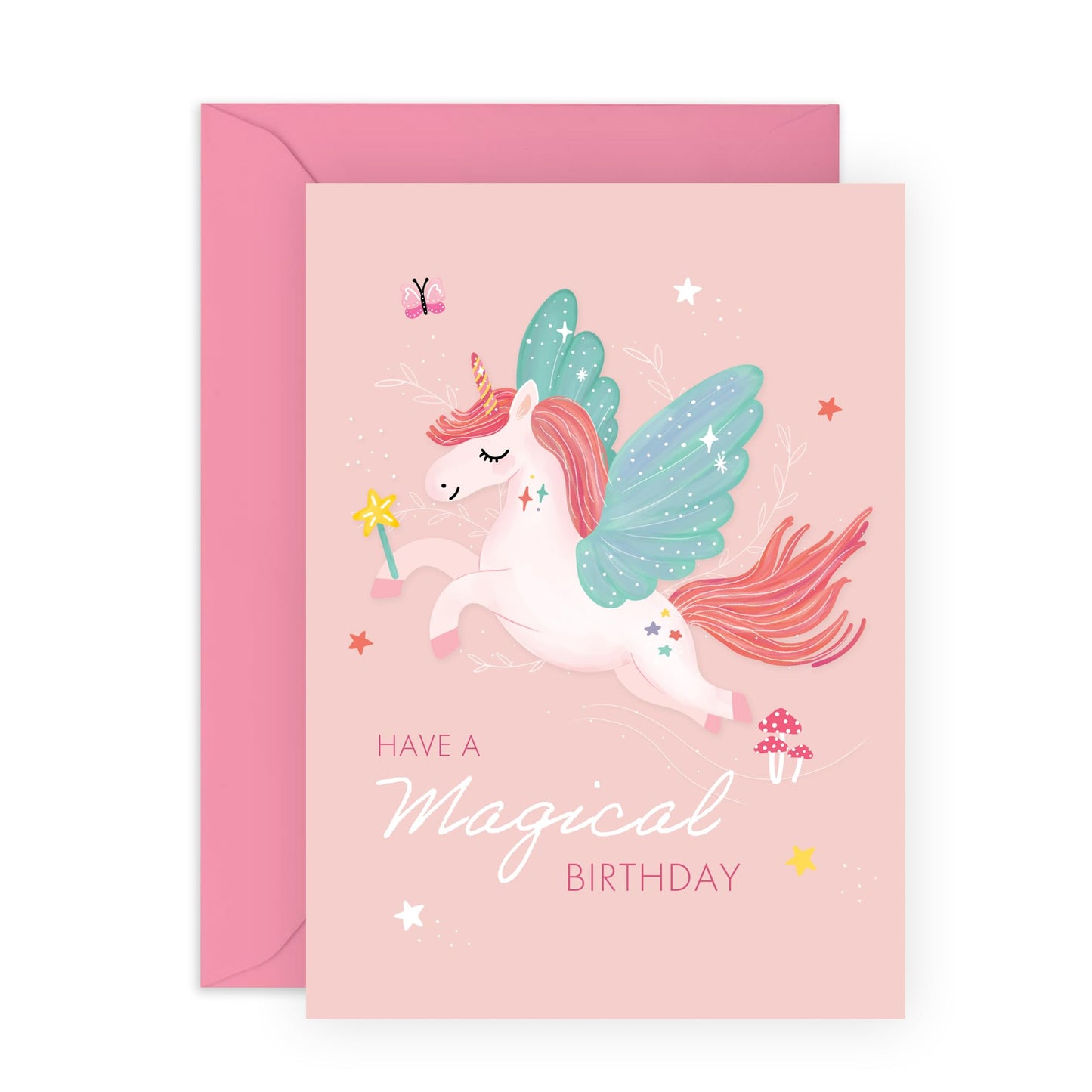 Birthday Greeting Card - 'UNICORN' - Perfect for Adding a Magical Touch to Any Birthday Celebration - Ideal for Unicorn Lovers, Kids, & Anyone Who Believes in Magic - Comes with Stickers By Central 23