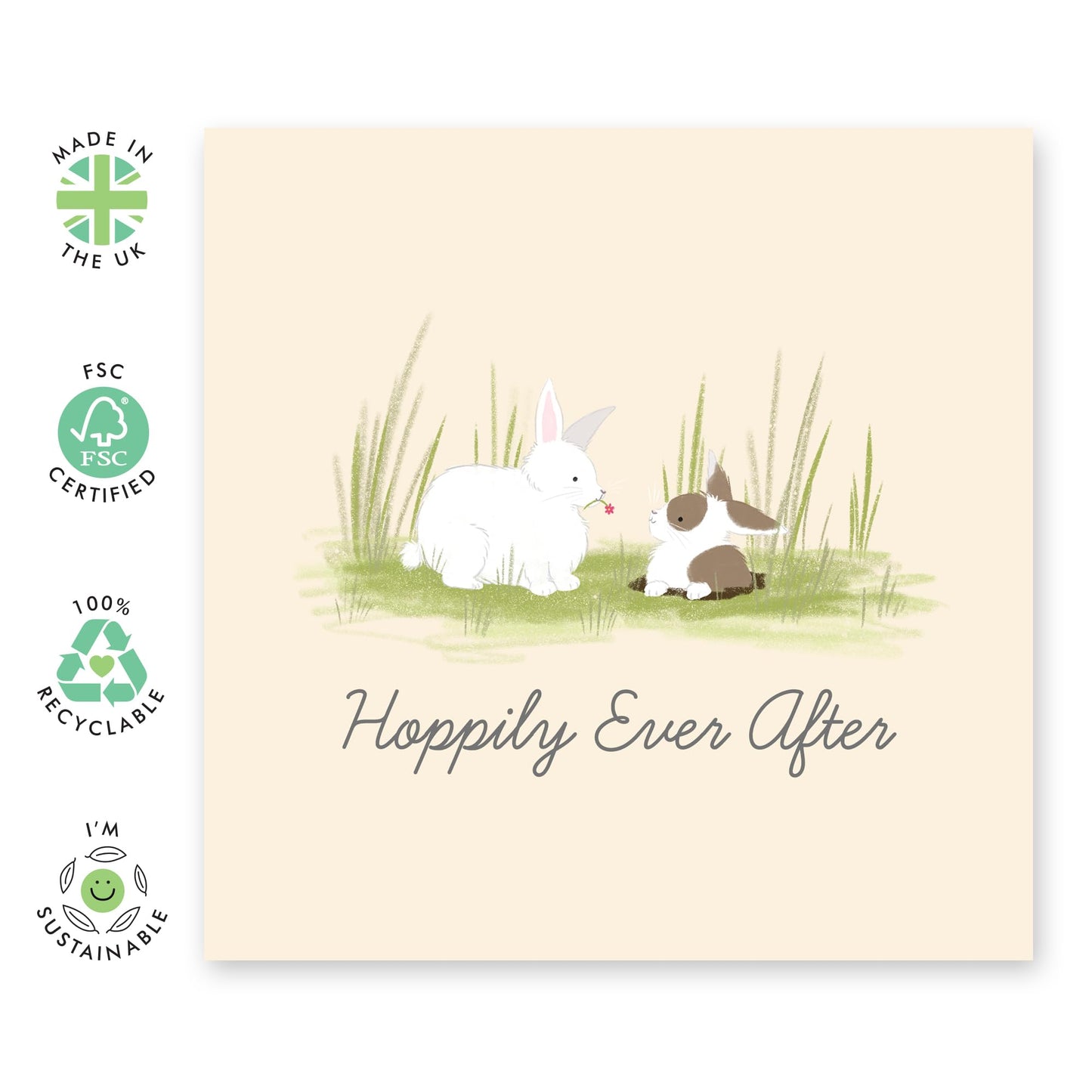 Valentines Card Girlfriend Boyfriend - Happily Ever After Bunnies - Birthday Card For Men Women - Wife Husband Anniversary Card - Love Cards For Him Her - Comes With Stickers By Central 23