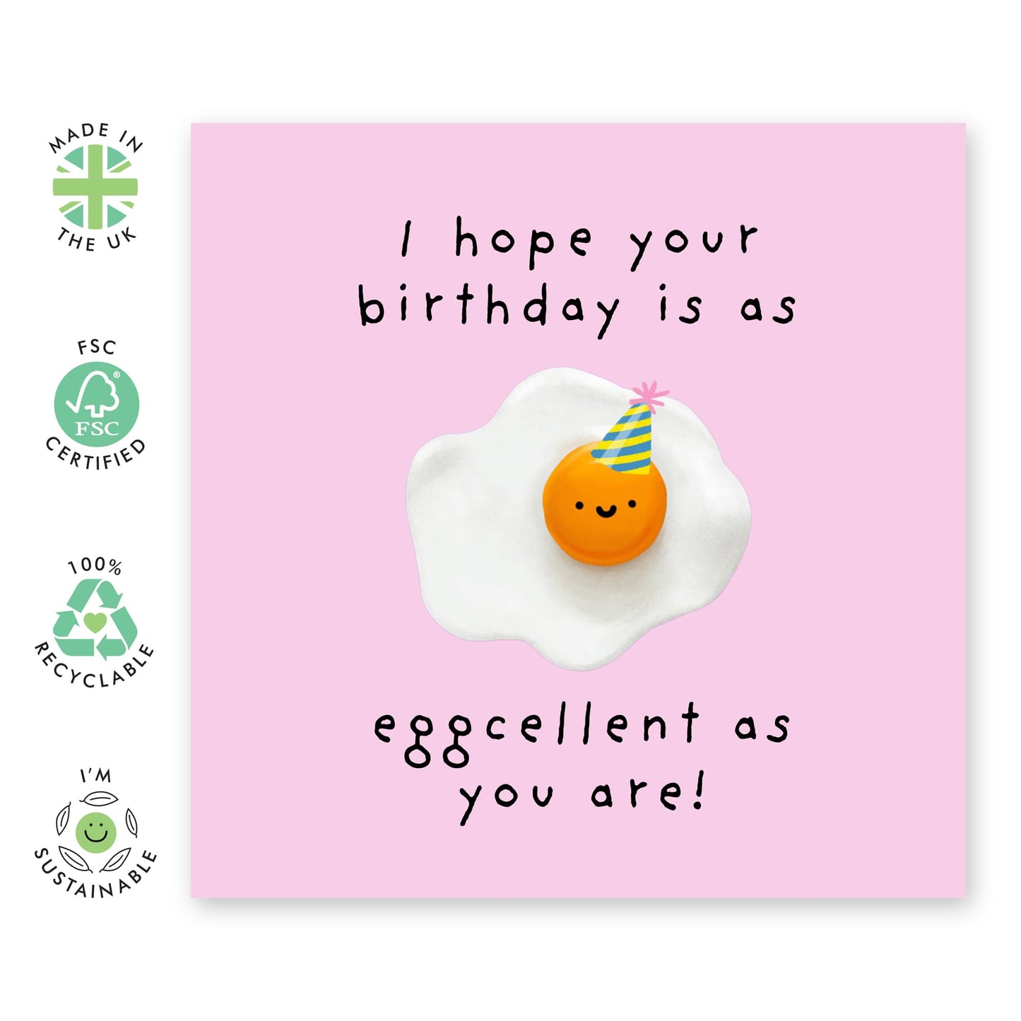 Cheerful Greeting Card - 'EGGCELLENT AS YOU ARE!' - Perfect for Celebrating Special MUMents with Fun and Positivity - Ideal for Friends Family Besties BFFs Sisters - Comes With Stickers By Central 23