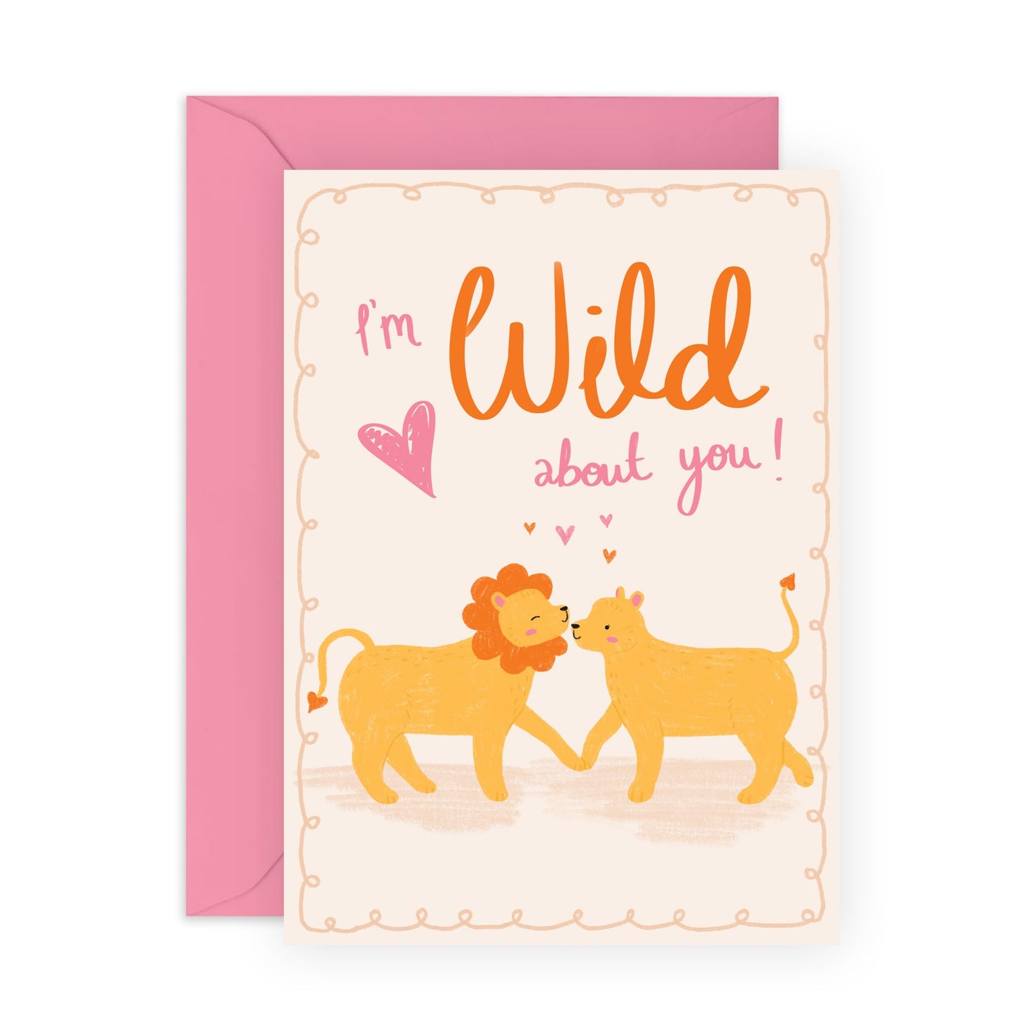 Anniversary Card For Couple - I'm Wild About You - Lions Valentines Day Cards For Wife Husband - Funny Boyfriend Girlfriend Birthday Card - Gifts For Him Her Fiance - Comes With Stickers By Central 23