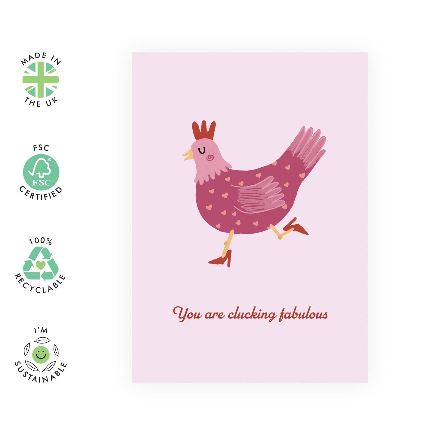 Wife Birthday Cards From Husband - Clucking Fabulous Chicken - Funny Birthday Card For Girlfriend - For Sister Mum Daughter - Gifts For Women - Comes With Stickers - By Central 23