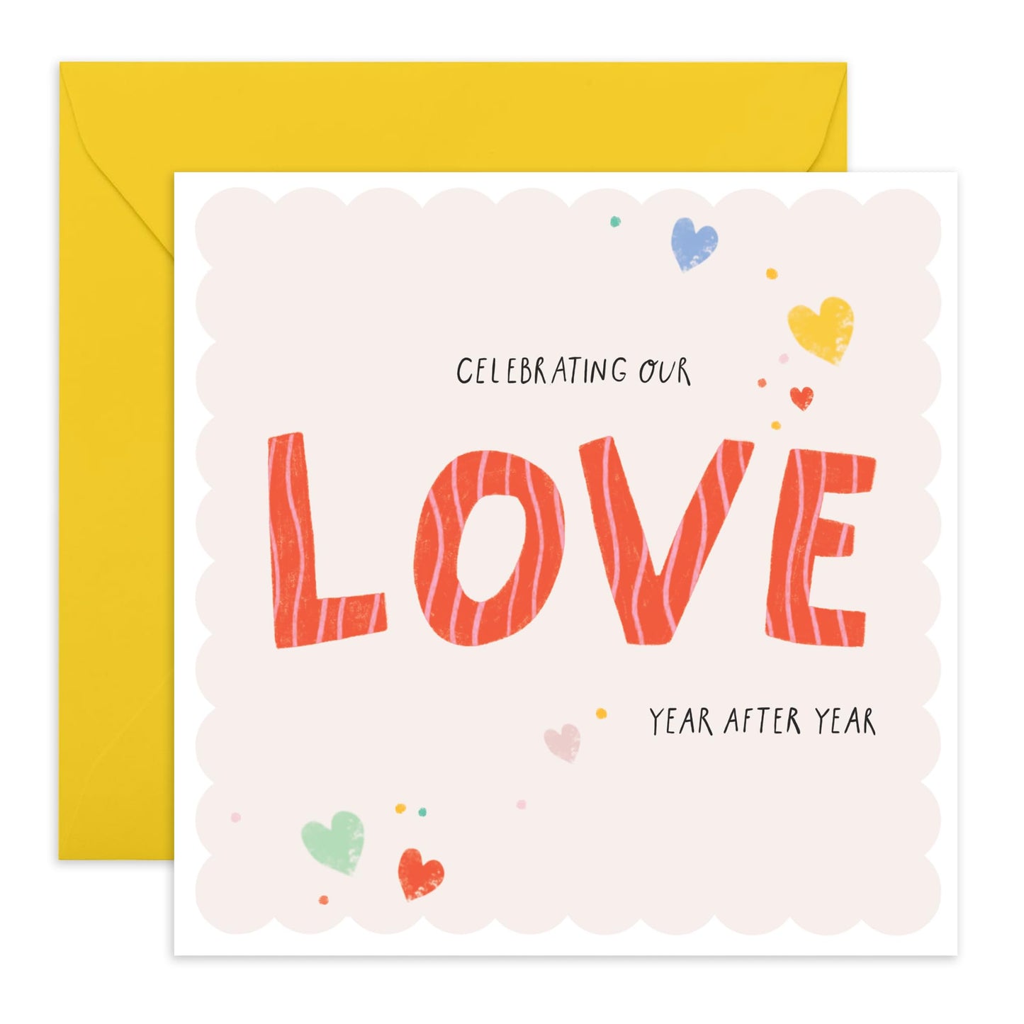 Romantic Card For Partner - Celebrating Love Year After Year - Valentines Card For Boyfriend Girlfriend - Wedding Card Wife Husband - Anniversary Card Wife Husband - Comes With Stickers By Central 23