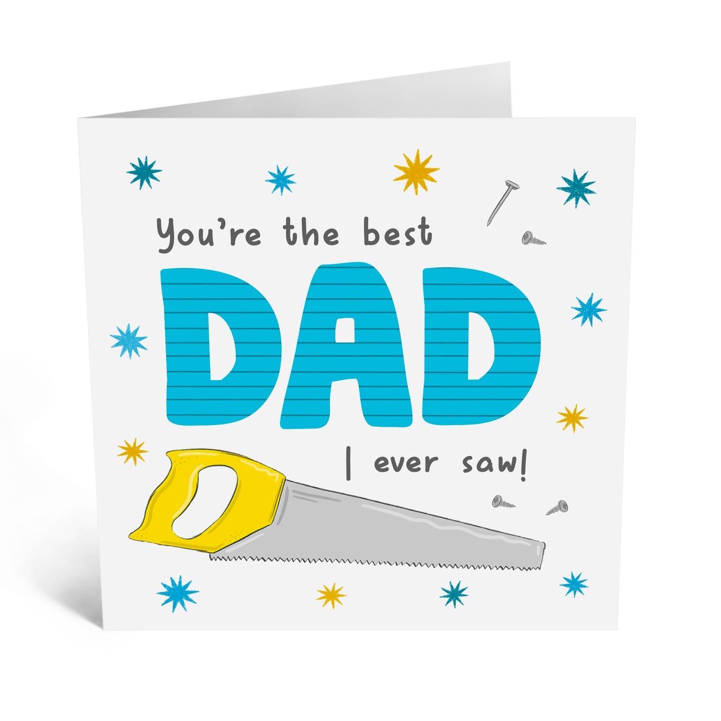 Greeting Card - 'BEST DAD I SAW' - Ideal for Showing Love for Dad Daddy Father Who Means the Most - Perfect for Celebrating Your Dads Special Day or Just Because- Comes With Stickers By Central 23