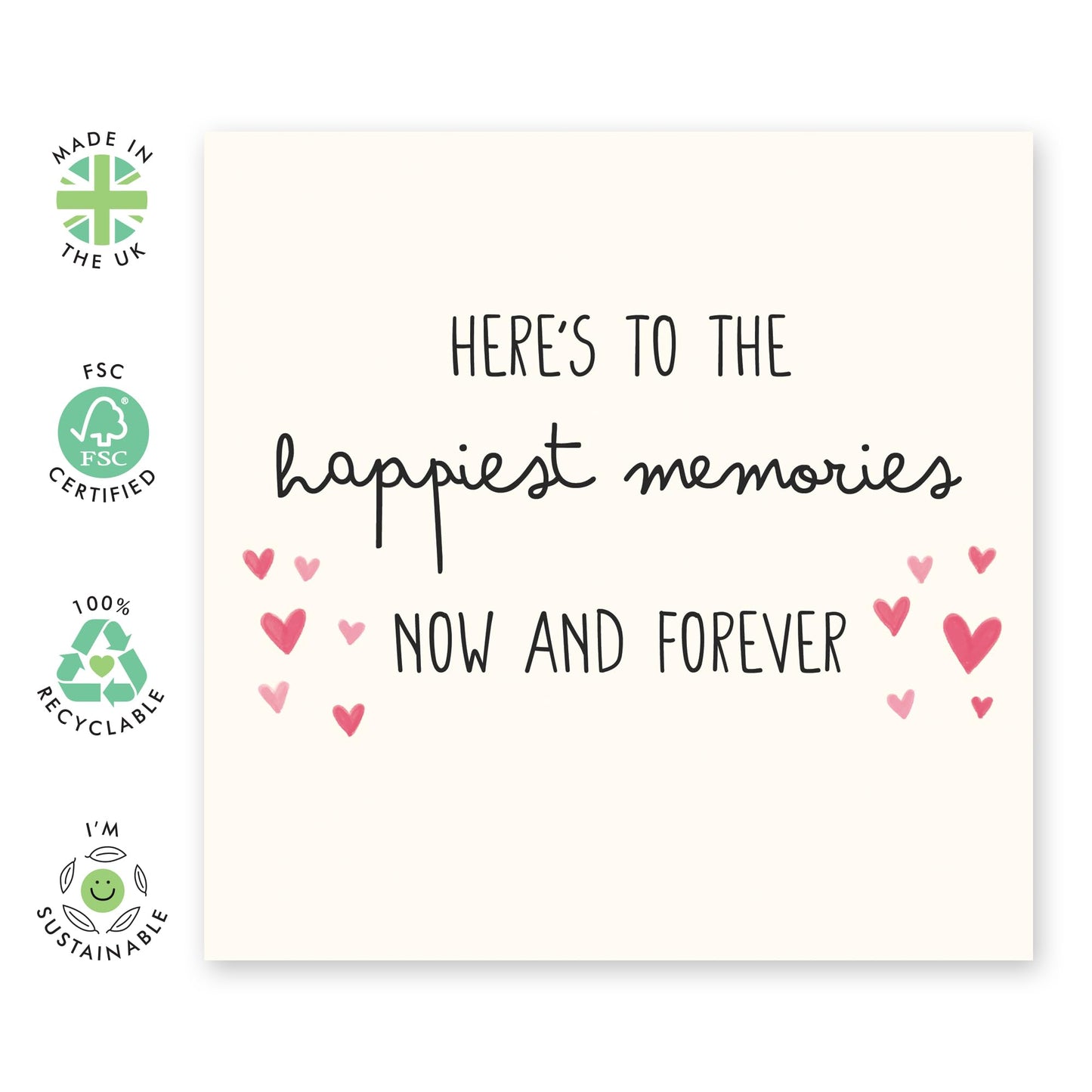 Romantic Anniversary Card with Message - 'Happiest Memories' - Gifts for Wife, Husband, Girlfriend, Boyfriend, Him, Her, Partner, Love, Babe, Sweetheart - Valentines Day - Comes with Fun Stickers