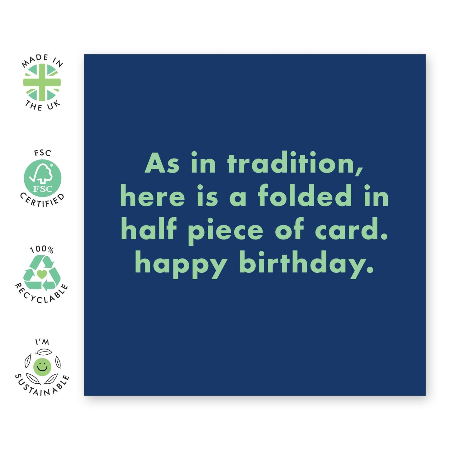 Funny Birthday Cards - As Is Tradition Here Is A Folded Piece Of Card - Sarcastic Greeting Cards For Mum Dad Nan Sister Brother - Gifts For Him Her Men Women - Comes With Fun Stickers By Central 23