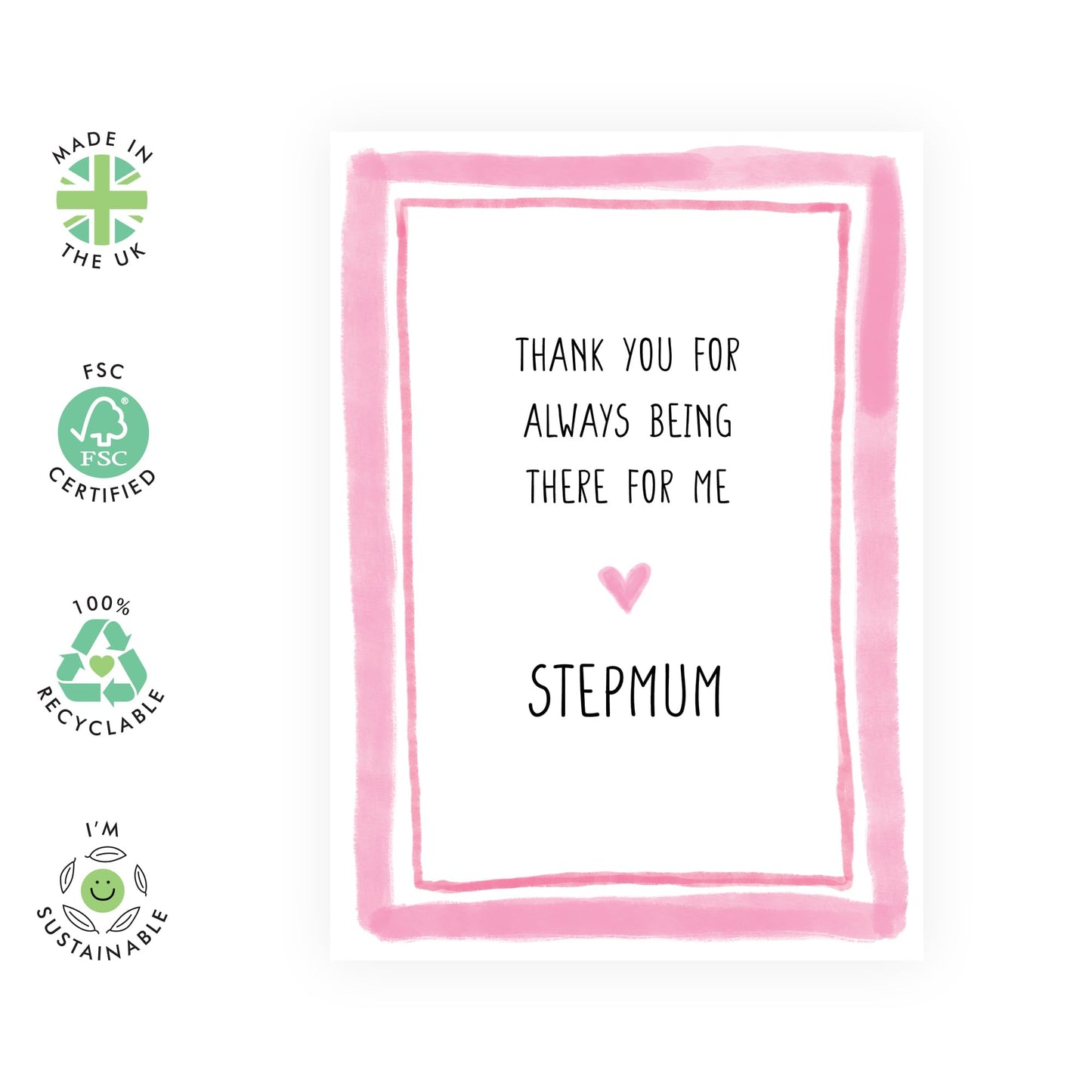 Step Mum Birthday Card - For Always Being There - Birthday Card for Her, Mummy, Mama, Ma - Mothers Day Card From Daughter Son - Sweet Appreciation Gifts for Women -Comes With Fun Stickers