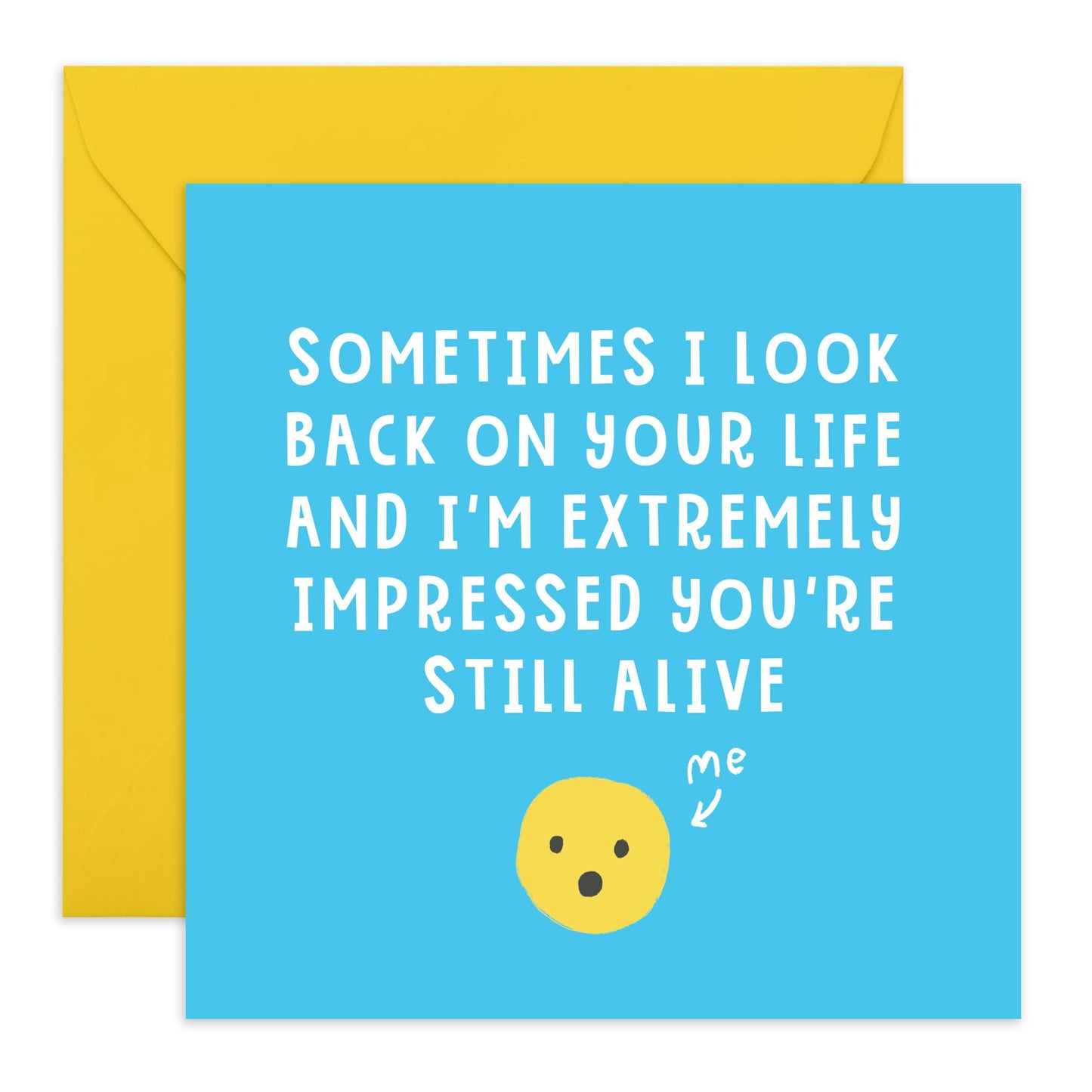 Hilarious Birthday Card - 'Sometimes Look Back Impressed' - Gift for Besties, Best Friends, Colleagues, Coworkers, BFF, Cousin, Coworkers, Sis - Shocked - Comes with Fun Stickers