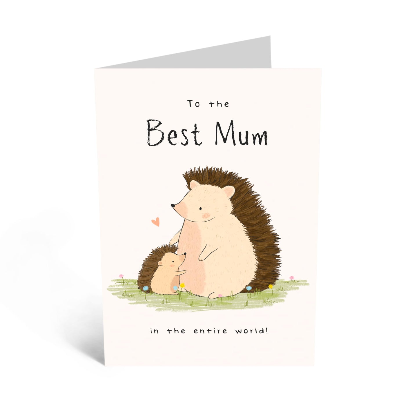 Cute Greeting Card for Her – "Hedgehog Mum" – Greeting Card for Mother, Mummy, Mama, Family, Ma - Adorable Animals - Comes with Fun Stickers
