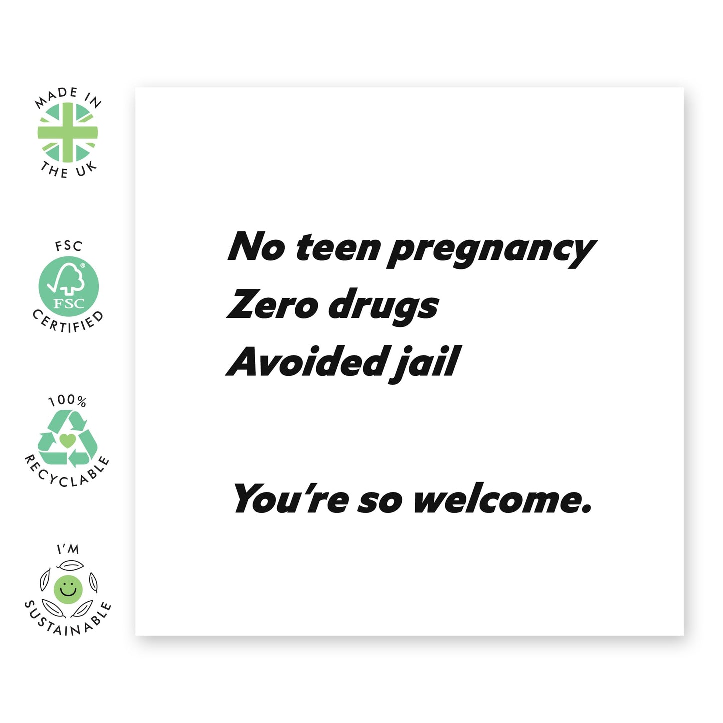 Funny Birthday Cards For Parents - You're So Welcome - Humorous Fathers Day, Mothers Day Card for Mummy, Mam, Ma, Daddy, Pop, Him, Her, Family from Son or Daughter - Comes With Fun Stickers