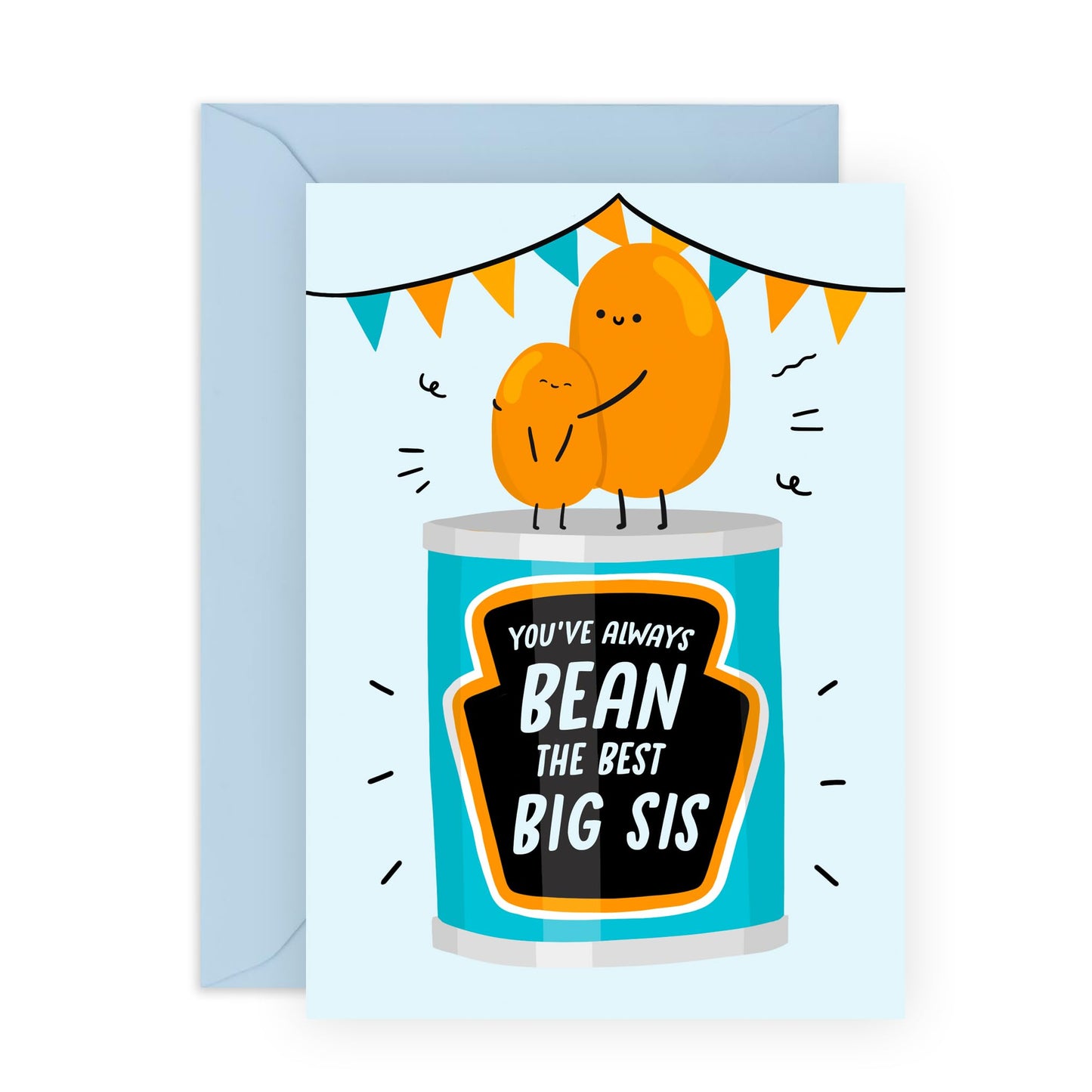 Funny Happy Birthday Card - 'You've Always Bean The Best Big Sis' - Jokes for Big Sister, Siblings & Her - Humorous Present Ideas for Ladies & Girls - Comes with Fun Stickers