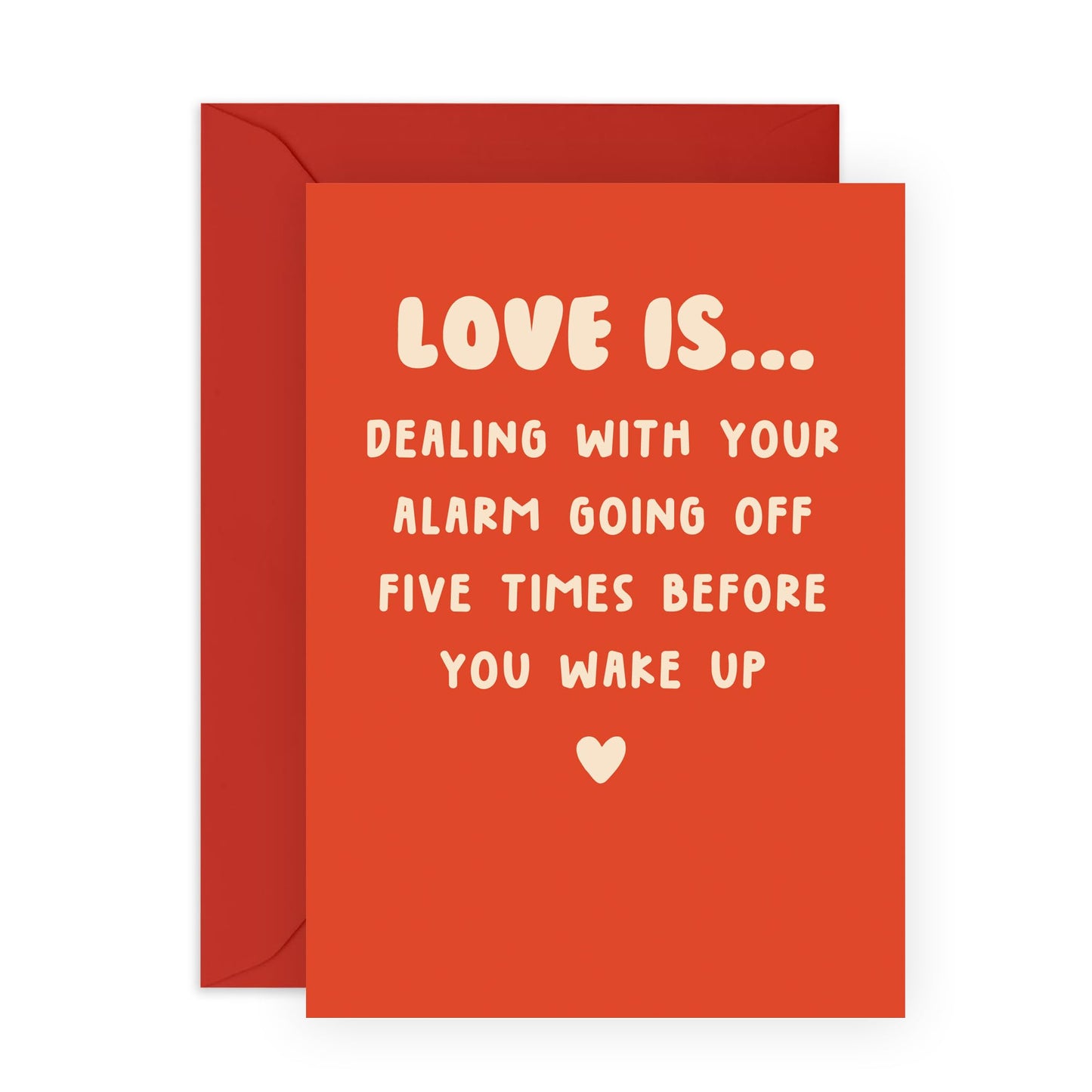 Hilarious Anniversary Day Card - 'Love is Alarm Going Off' - Valentines Gifts for Wife, Husband, Girlfriend, Boyfriend, Partners, Couples - Define Love - Comes with Fun Stickers