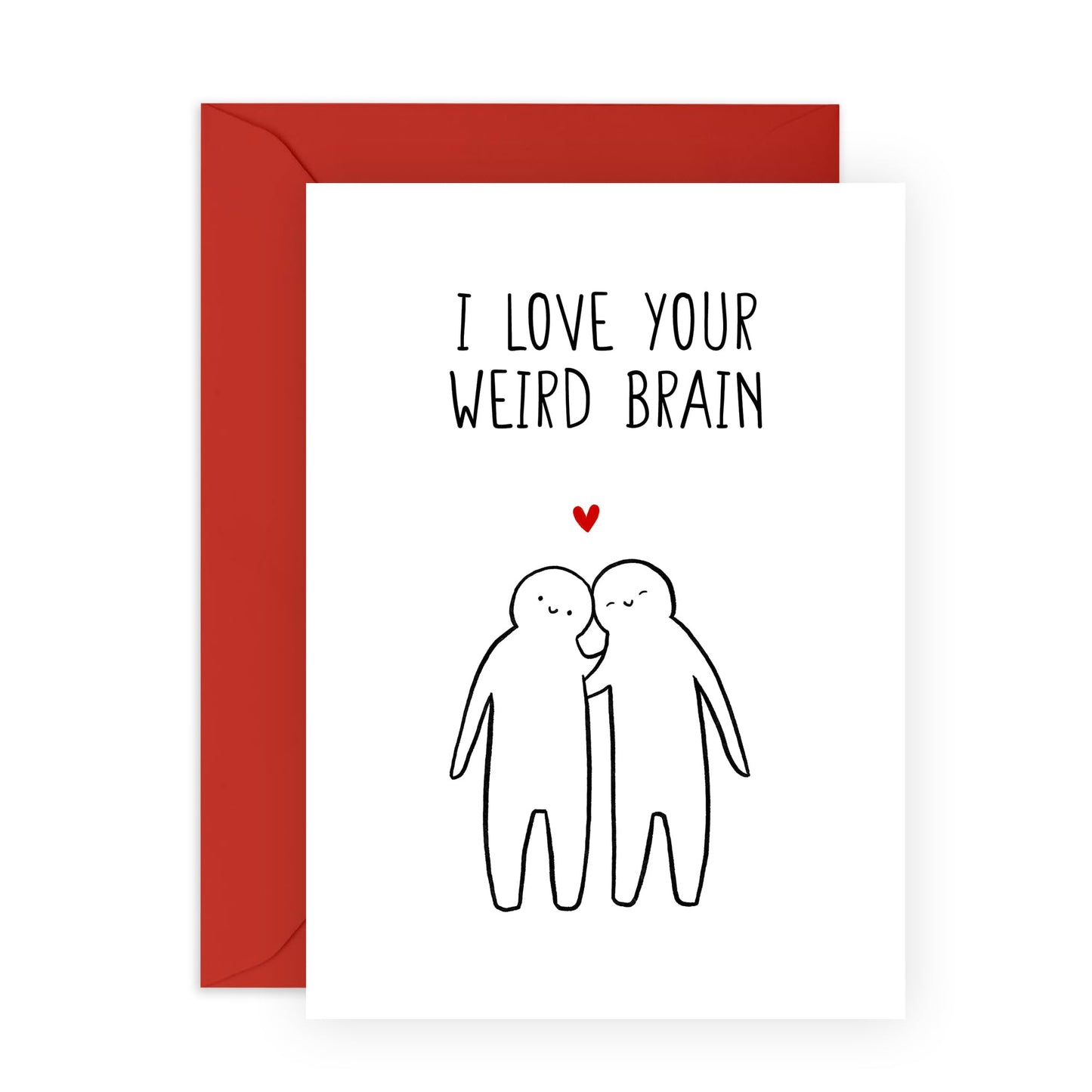 Wedding Anniversary Card For Wife Husband - I Love Your Weird Brain - Funny Anniversary Cards For Boyfriend Girlfriend - Valentines Cards For Couples - Comes With Stickers By Central 23