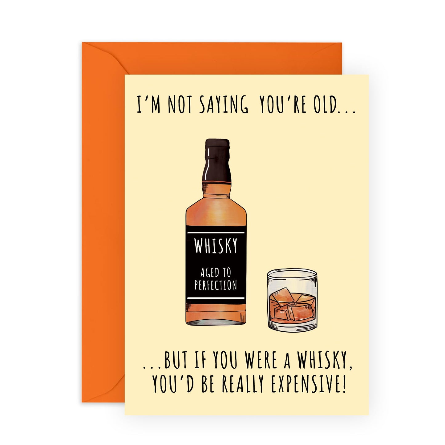 Male Birthday Cards For Him Funny - 'Expensive Whisky' - Funny Birthday Cards For Men Women Him Her - Humour - Gifts For Mum Dad Grandpa Uncle Husband - Comes With Stickers - Made In UK By Central 23