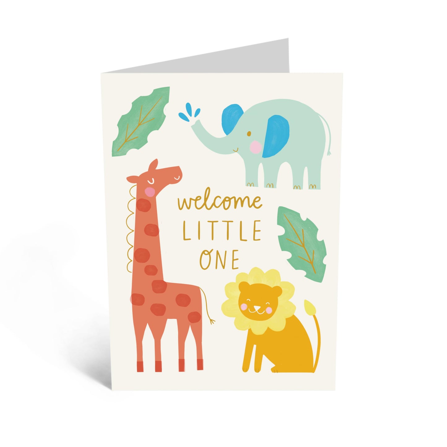 Charming Greeting Card - 'WELCOME BABY SAFARI' - Perfect for Celebrating the Arrival of a New Baby with a Fun Safari Theme - Ideal for Baby Showers or Announcements - Comes with Stickers by Central 23