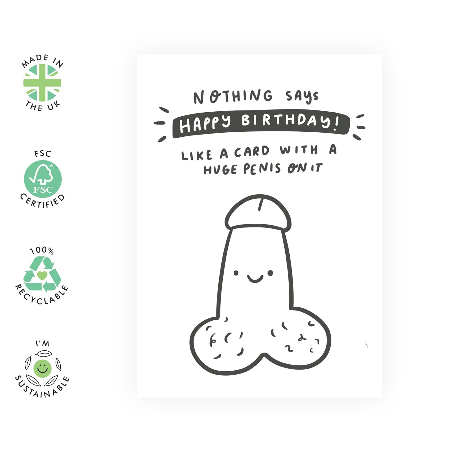 Funny Birthday Card - 'P*nis Card' - Gift for Besties, Best Friends, Colleagues, Coworkers, BFF, Cousin, Coworkers, Sis - Laughs on your Birthday - Comes with Fun Stickers