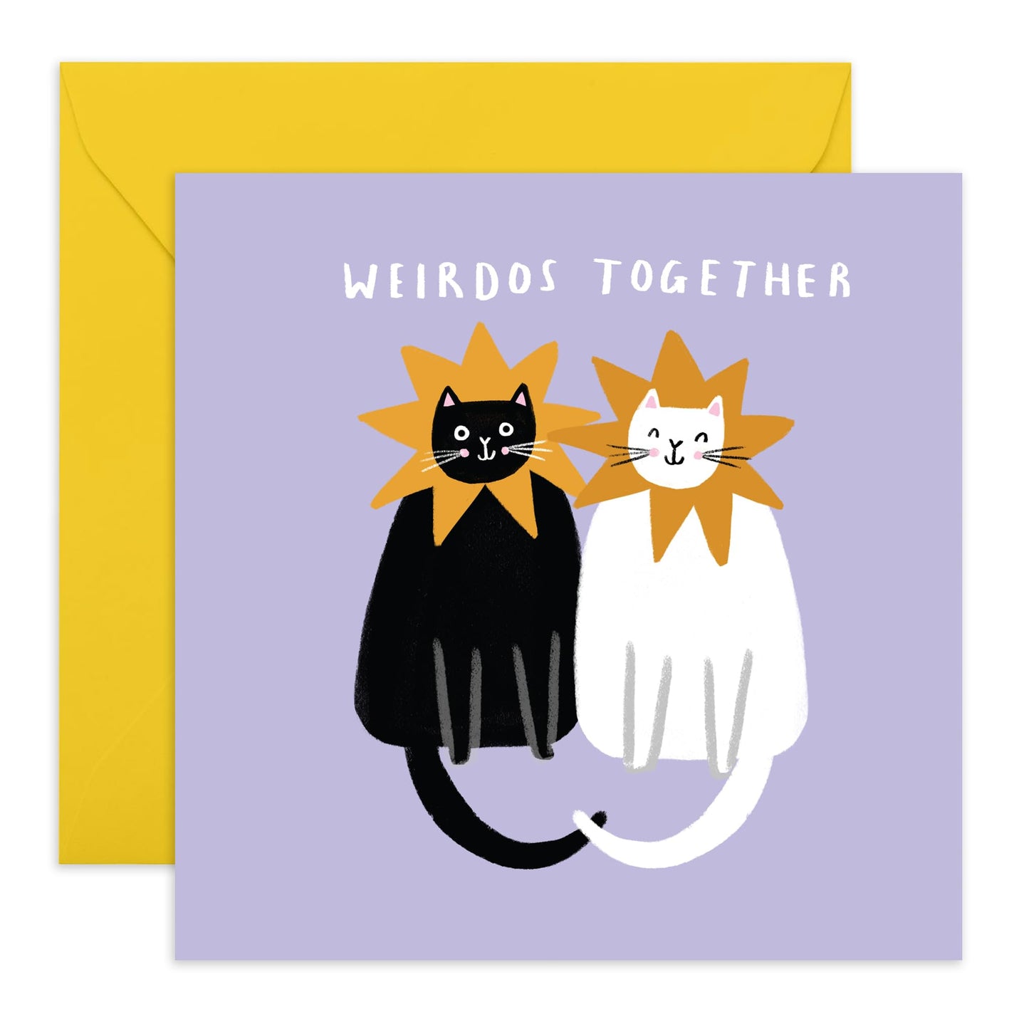 Funny & Cute Anniversary Card - 'Weirdo Cats Love' -Valentines Gifts for Wife, Husband, Girlfriend, Boyfriend, Partners, Couples - Tails - Comes with Fun Stickers