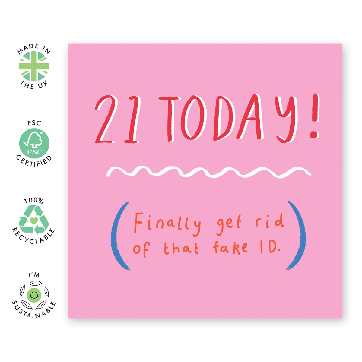 Birthday Greeting Card - '21 TODAY TYPE' - Perfect for Celebrating a 21st Birthday with a Stylish Design - Ideal for Adding Excitement and Joy to the Special Day - Comes With Stickers By Central 23