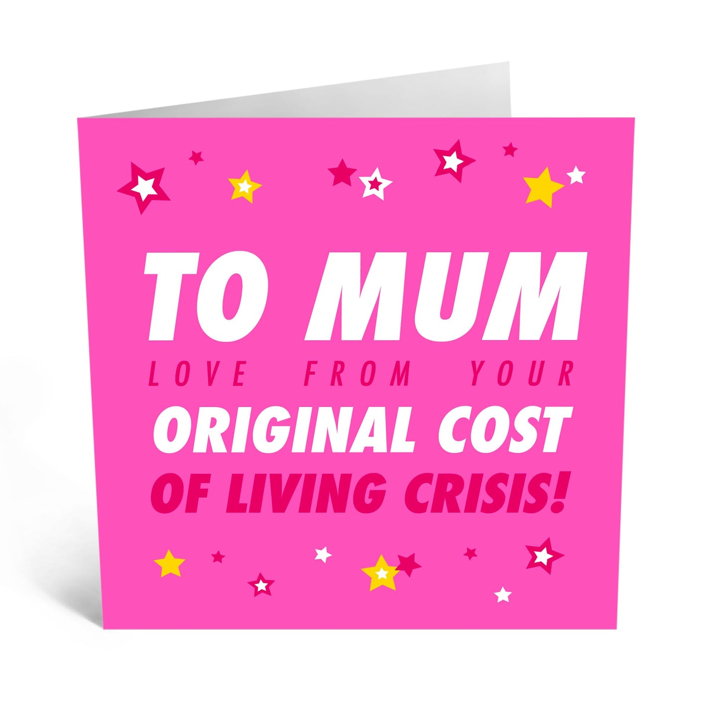 Funny Greeting Card for Mum- 'COST OF LIVING' - Pink Birthday Card for Ma, Mama, Mummy, Mam, Her from First Born Child Son Daughter - Thank you and Mother’s Day Cards - Comes with Stickers