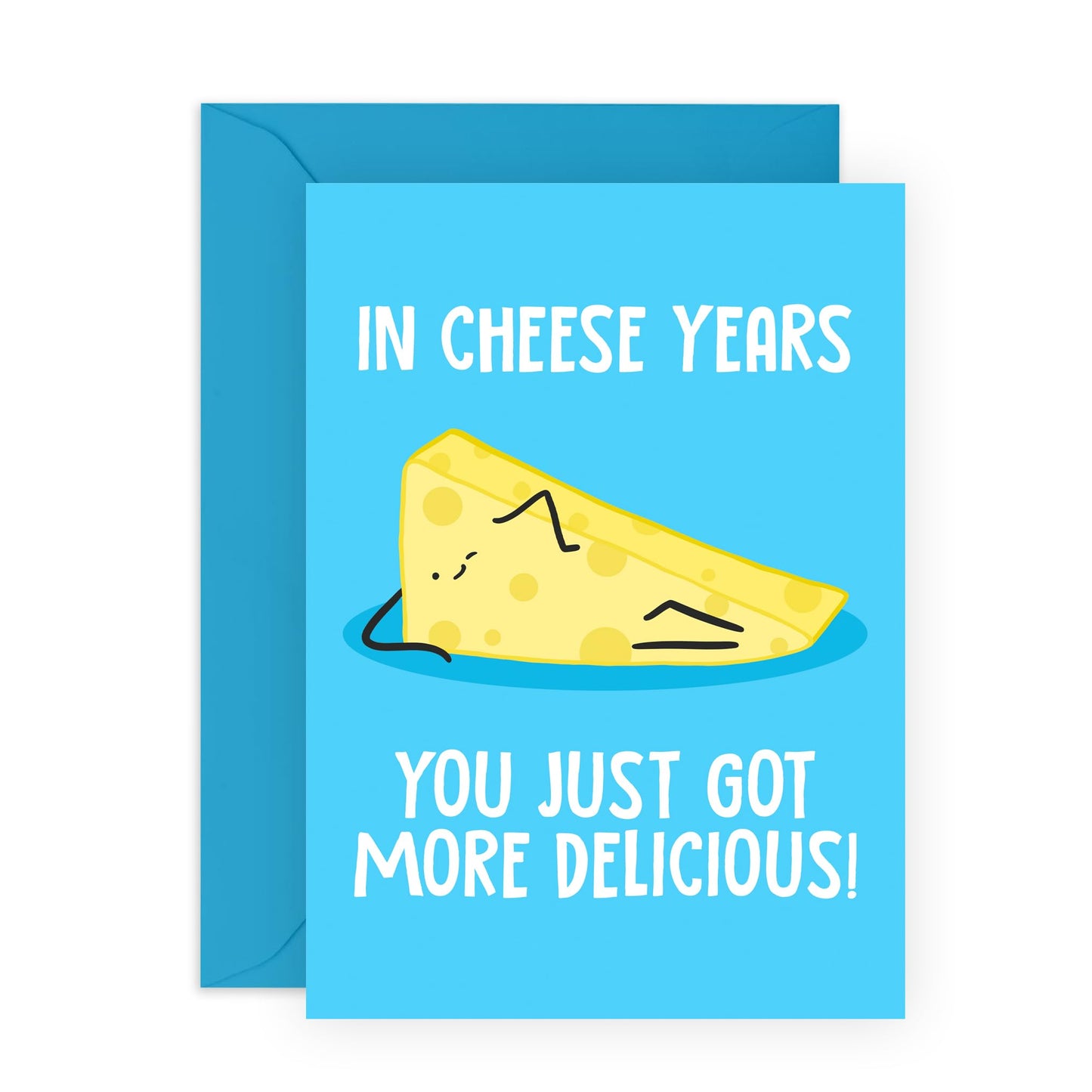 Valentines Day Card Girlfriend Boyfriend - Cheese Years You're Delicious - Anniversary Card For Couple - Greeting Cards For Fiance - Husband Wife - Comes With Fun Stickers By Central 23