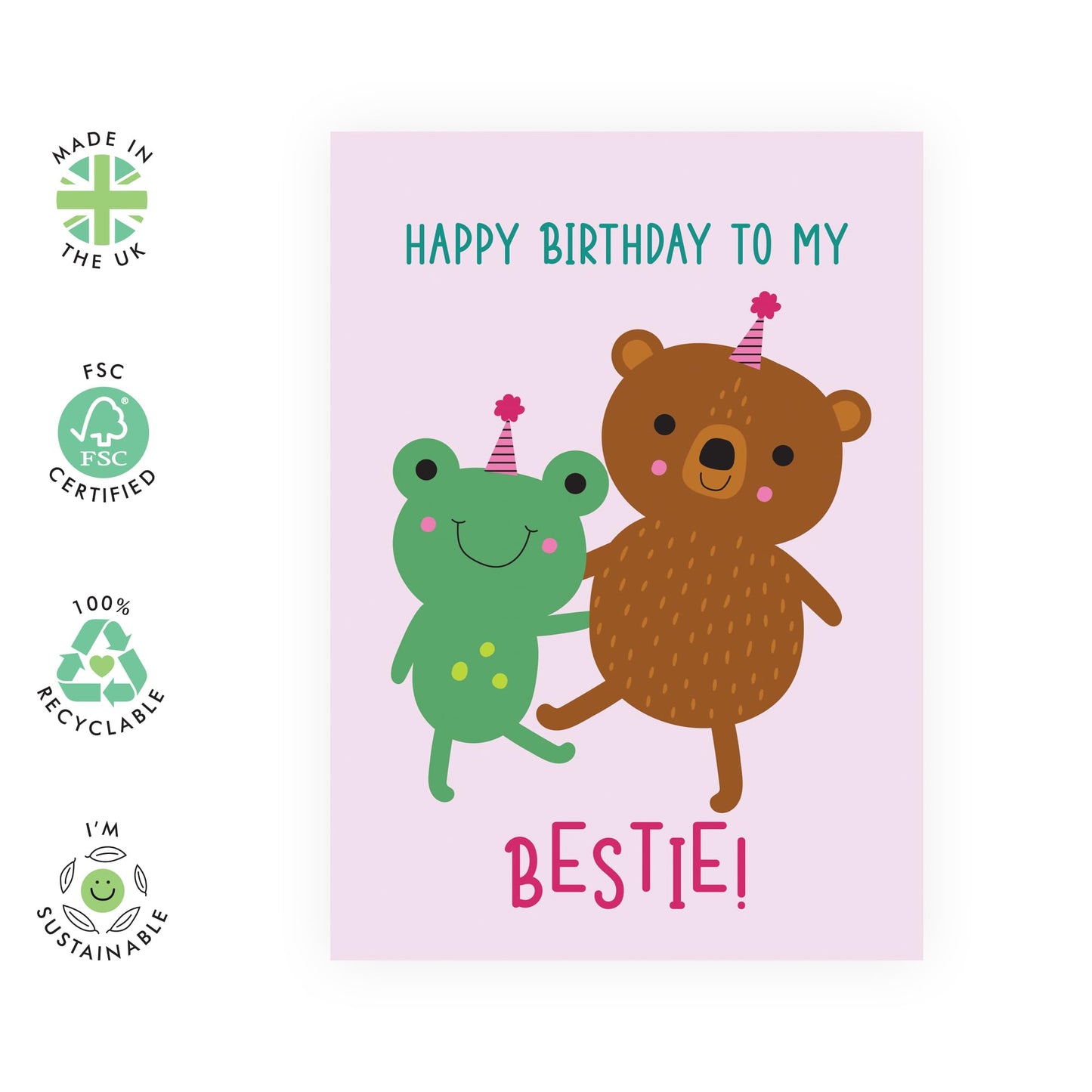 Best Friend Birthday Card - Happy Birthday Bestie - Cheeky Greeting Cards For Her - Bestie Bff - Gifts For Her Sister Mum Women Ladies - Comes With Stickers By Central 23