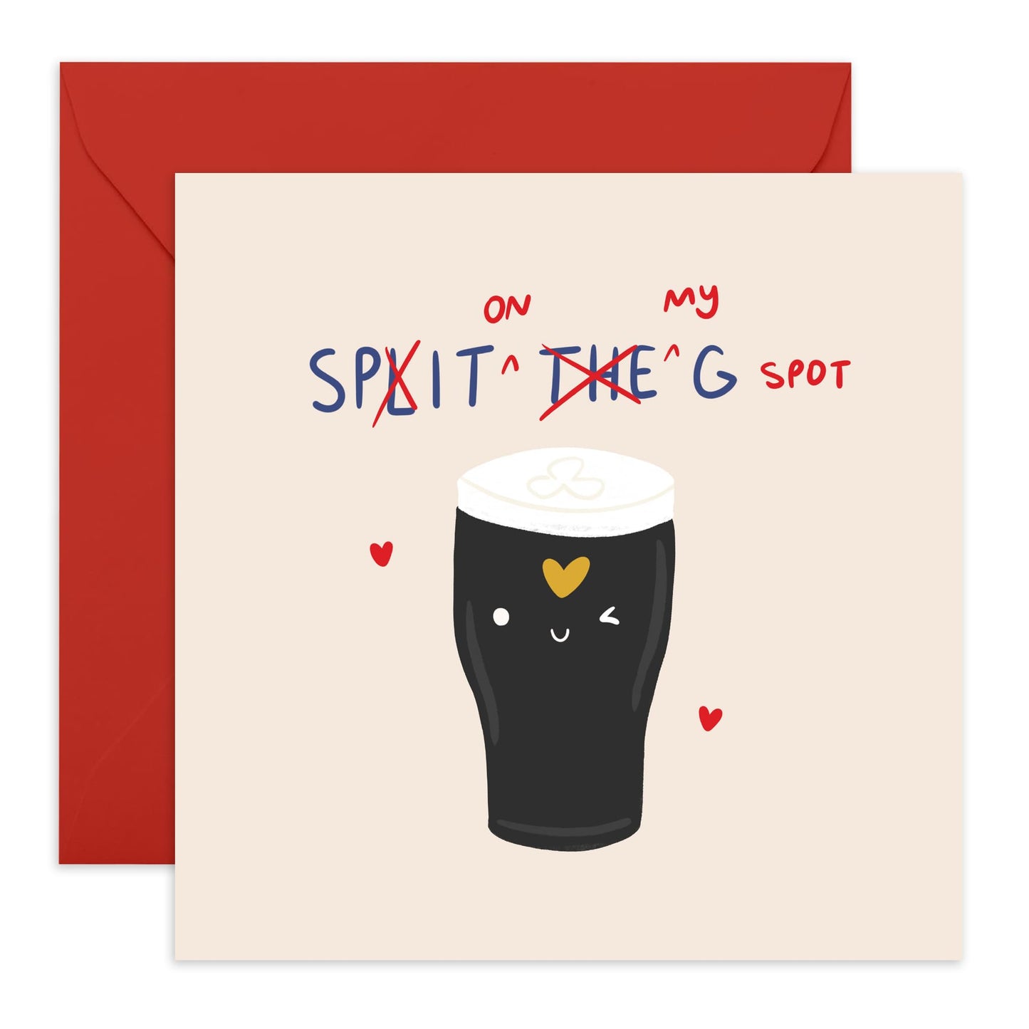 Funny Pint Greeting Card – Split the G – Humorous Beer Joke for Him, Her, Babe, Boyfriend, Girlfriend, Men, Women, Boys, Girls, Partner, Spouse, Wife, Husband, Darling, Love - Comes with Fun Stickers
