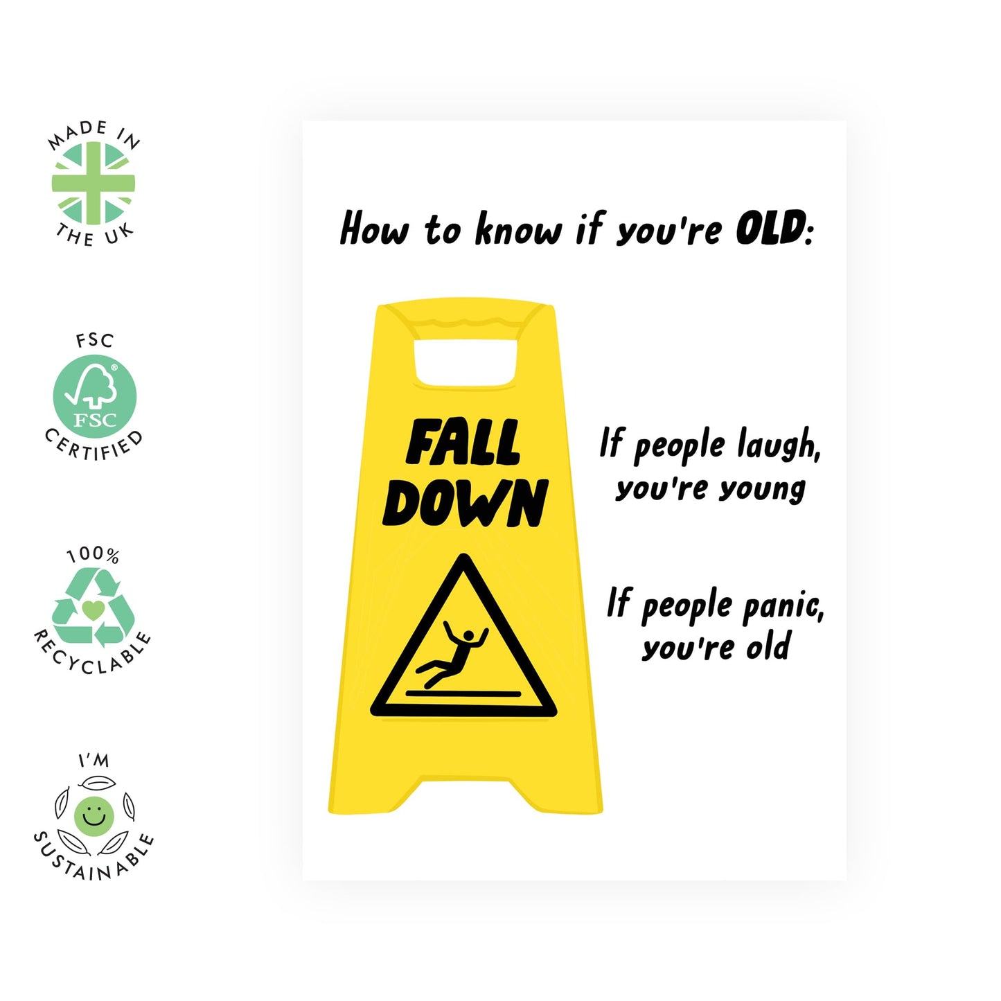 Funny Birthday Card For Men And Women - How To Know If You're Old - Humorous Birthday Cards For Mum Dad Nan Grandad - Age Joke Banter - Comes With Stickers - By Central 23