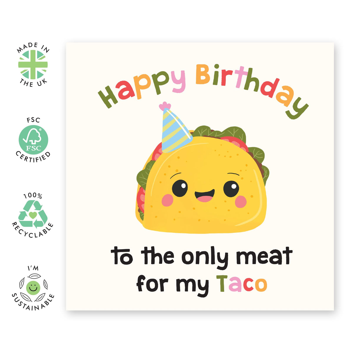 Birthday Greeting Card - 'MEAT TO TACO BIRTHDAY' - Perfect for Every Taco Lovers and Birthday Celebrations - Ideal for Adding A Twist of Fun to Any Birthdays - Comes With Stickers By Central 23