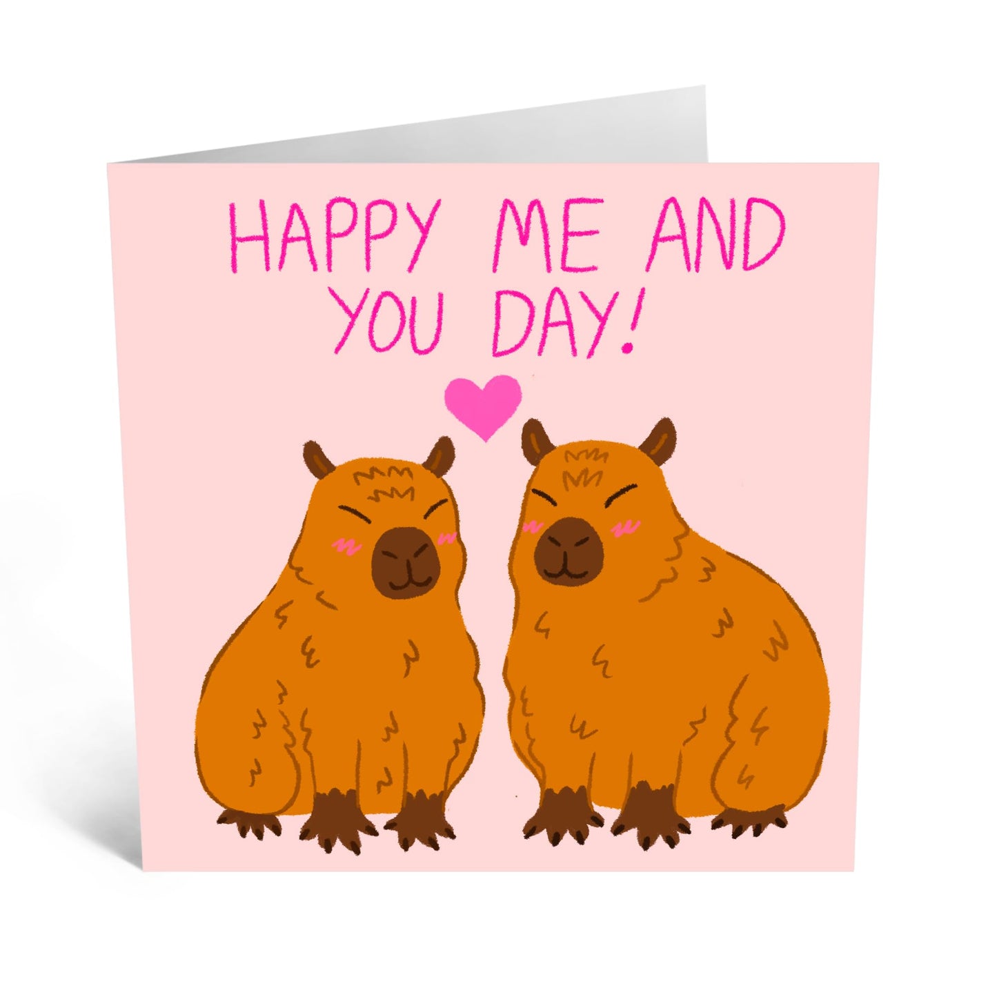 Greeting Card - 'ME AND YOU DAY CAPYBARA' - Perfect for Celebrating Special Moments with a Cute Capybara Design - Ideal for Partners Loved Ones, or Anyone Special - Comes with Stickers by Central 23