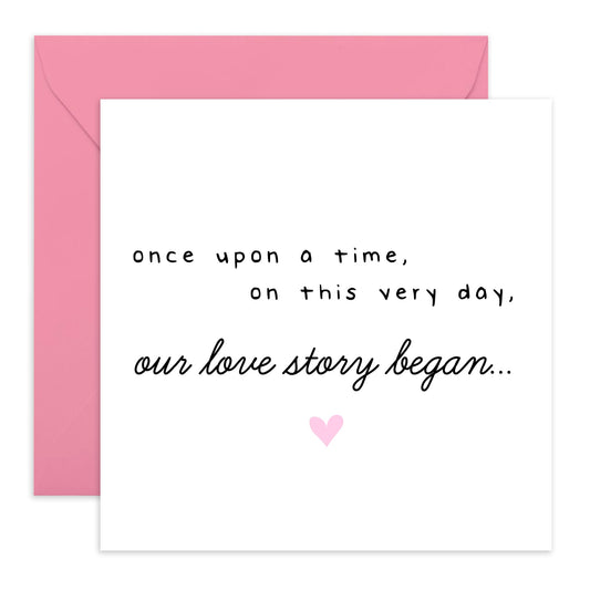 Anniversary Card For Him - Our Love Story Began - Sweet Anniversary Card For Husband Boyfriend - Love Greeting Cards For Couple Partner - Comes With Stickers - By Central 23