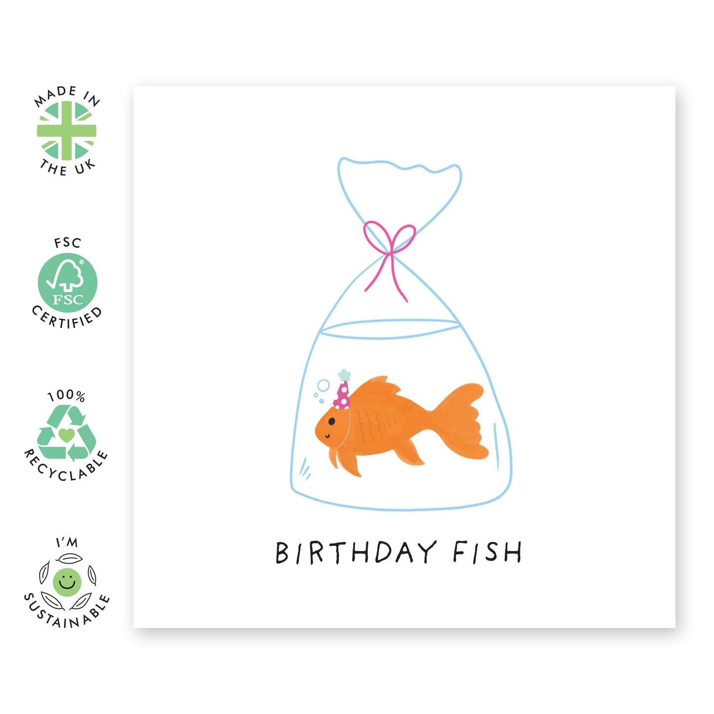 Funny Birthday Cards For Men Women - Birthday Fish - Girlfriend Birthday Card For Her - Funny Wife Birthday Cards - Cheeky Gifts For Her Him They - Comes With Stickers By Central 23