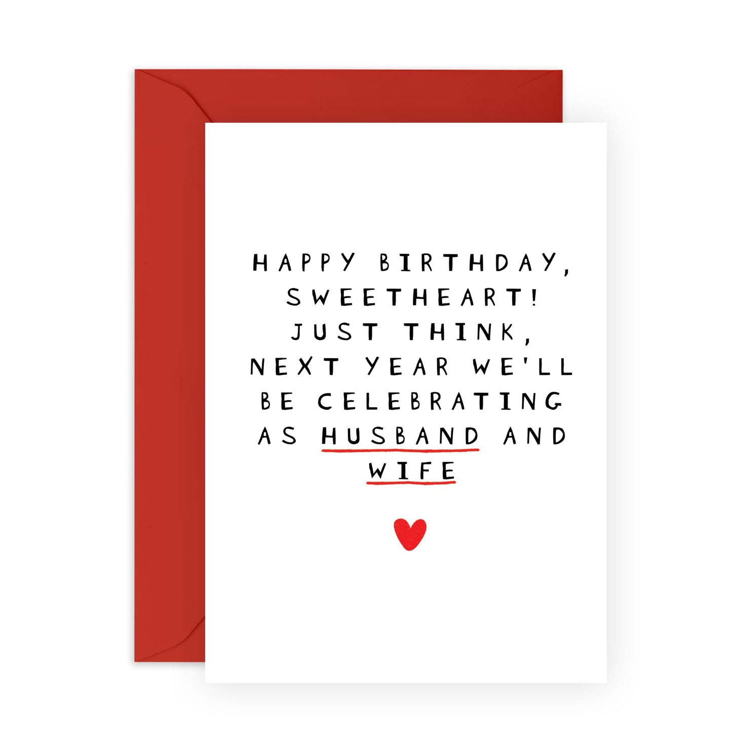 Birthday Greeting Card - 'NEXT YEAR HUSBAND AND WIFE' - Perfect for Celebrating a Special Birthday with a Fun & Loving Twist - Ideal for Fiancés Partners & Couples - Comes with Stickers By Central 23