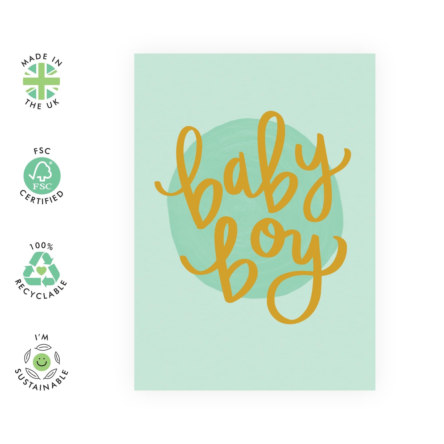 Greeting Card - 'BABY BOY' - Perfect for Celebrating the Arrival of a New Baby with a Touch of Joy - Ideal for Announcements Baby Showers or First Milestones - Comes with Stickers by Central 23