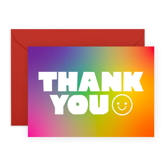 Thank You Greeting Cards For Men Women - Thank You Ombre Landscape - Appreciation Cards For Her Him - Rainbow - Gift Dad Mum - Sister Brother - Best Friend - Comes With Fun Stickers - By Central 23