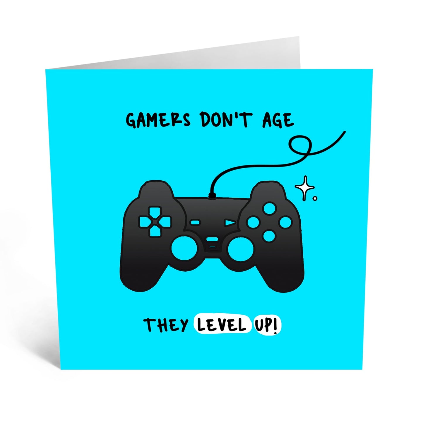 Greeting Card - 'GAMER - DON’T AGE THEY LEVEL UP' - Perfect for Adding a Fun and Playful Touch to Birthday Celebrations - Ideal for Him, Her Friends Family Gamers - Comes With Stickers By Central 23