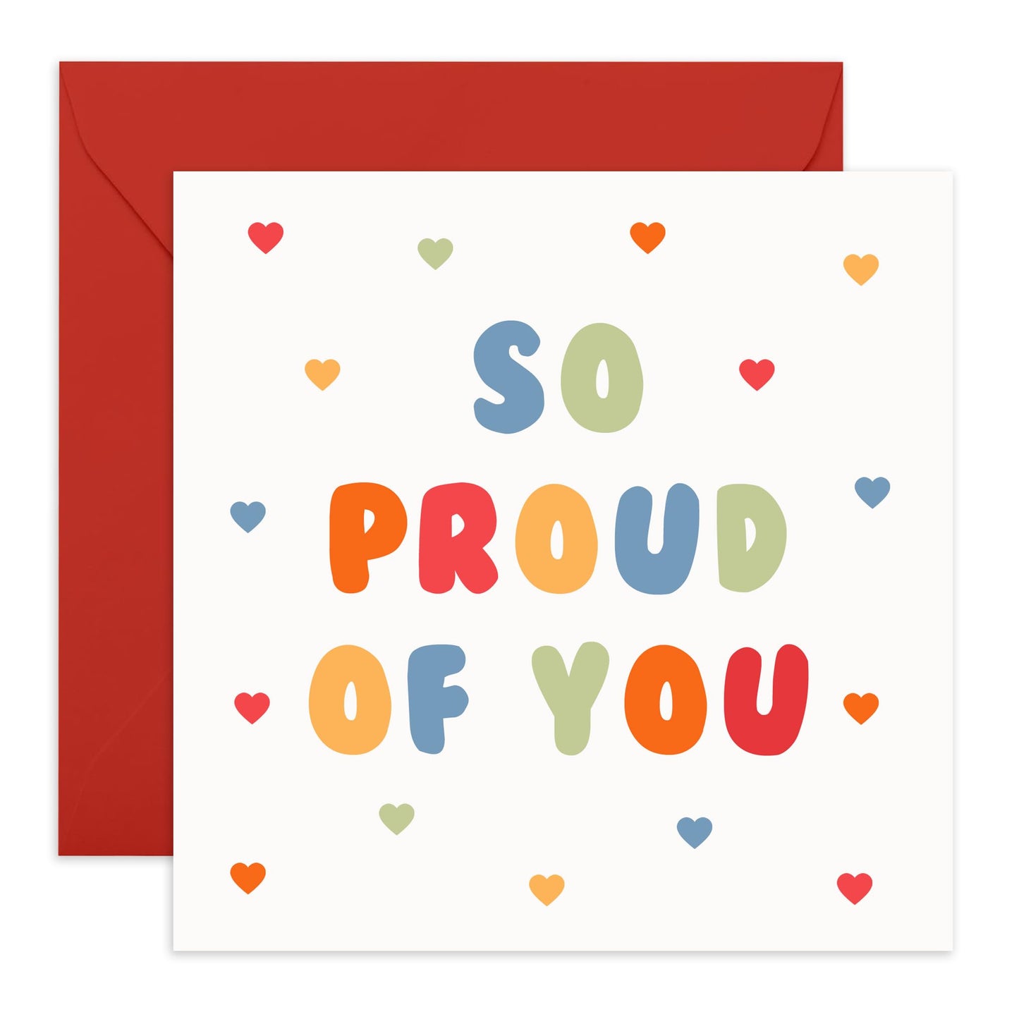 Cheering Up Greeting Card - 'So Proud Of You' - Gifts for Colleagues, Co-workers, Son, Daughter, Niece, Nephew, Family, Relatives, Students - Go Go Go - Comes with Fun Stickers