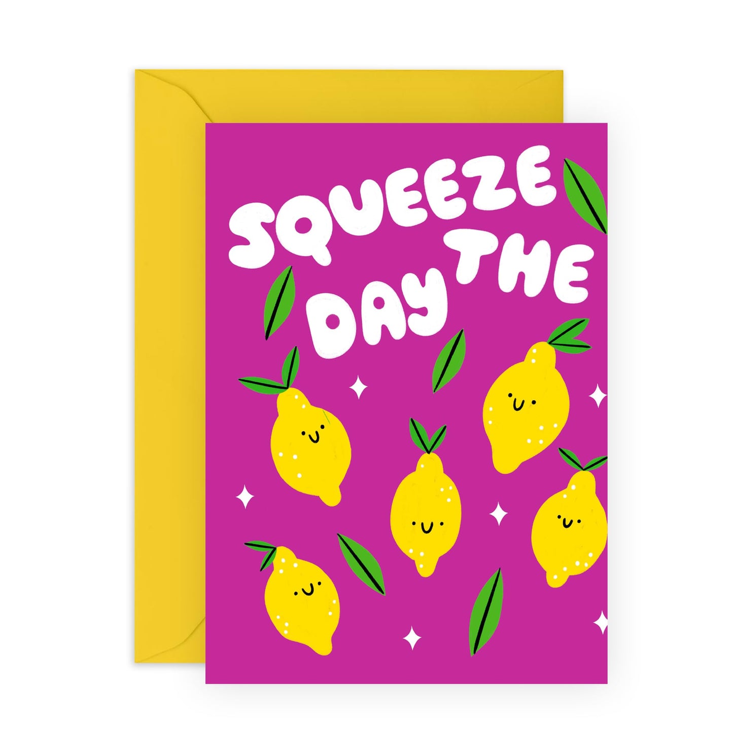 Greeting Cards For Friends Just Because - Squeeze The Day - Good Luck Affirmation Feel Better Greeting Cards For Girls Boys - Gifts For Her Him Men Women - Comes With Fun Stickers By Central 23
