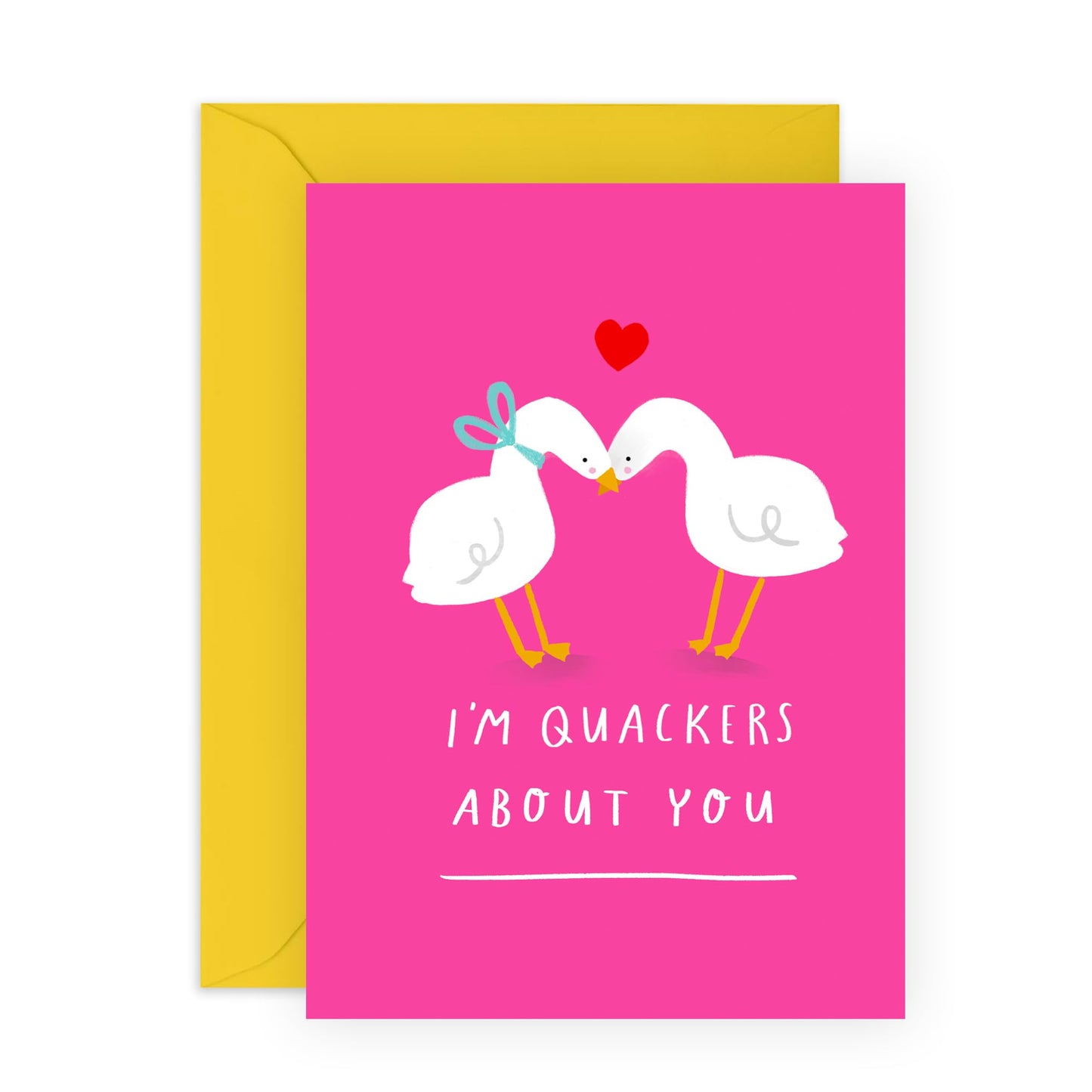 Fun Greeting Card - 'QUACKERS ABOUT YOU' - Perfect for Adding a Bold and Playful Touch to Your Message - Ideal for Friends Who Appreciate a Vibrant and Quirky Note - Comes With Stickers By Central 23