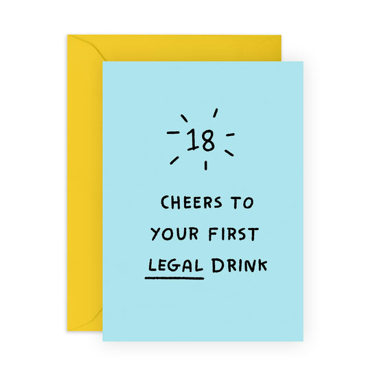 18th Birthday Card - 18 First Legal Drink - Happy Eighteenth Birthday Cards - 18 Year Old Gifts For Best Friend Women Her - From Mum Dad - From Friend - Comes With Fun Stickers By Central 23