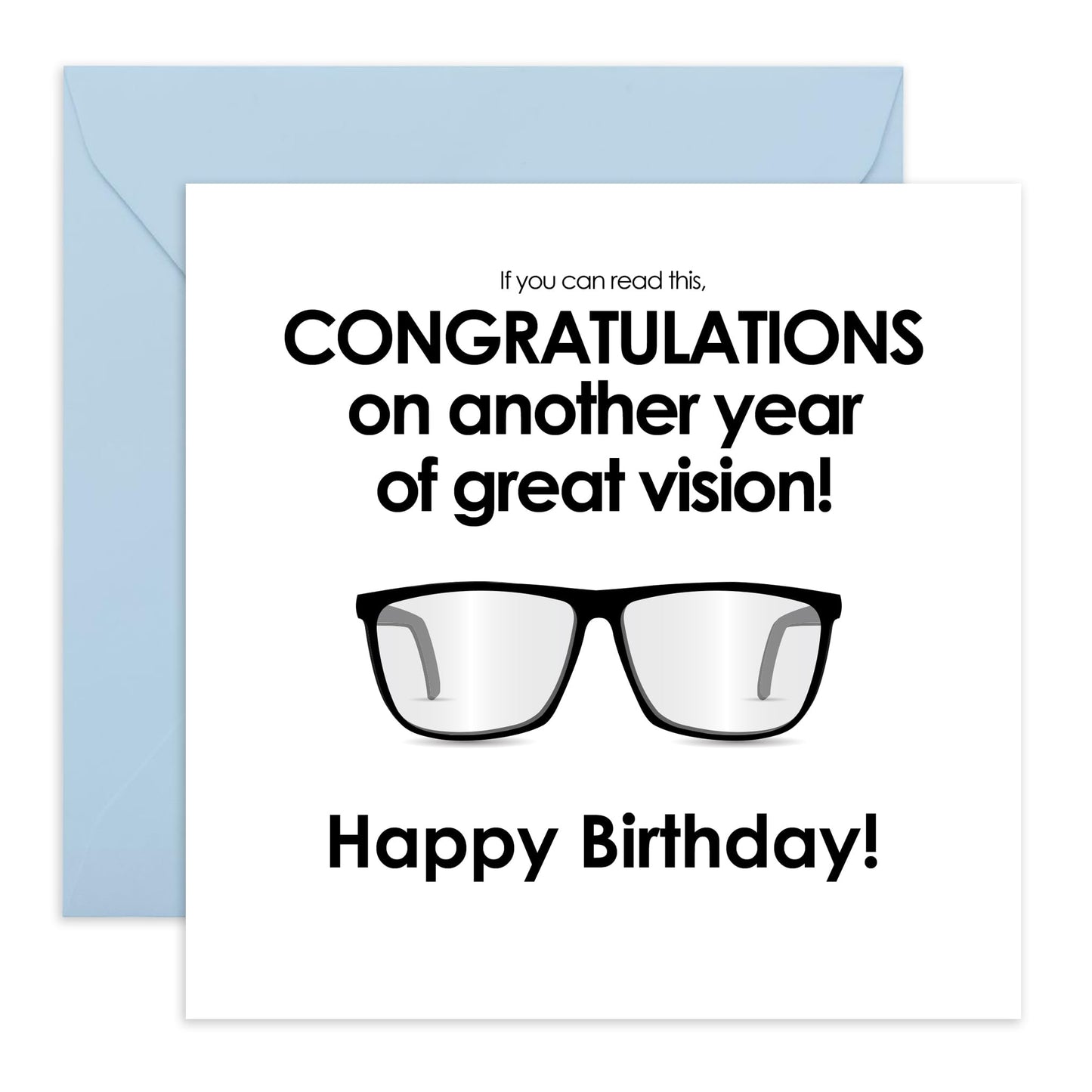Birthday Card For Him Her - Congrats Another Year Of Vision - Sweet Birthday Cards For Men Women - Gifts For Mum Or Dad - Best Friend - From Friend Bff - Comes With Stickers By Central 23