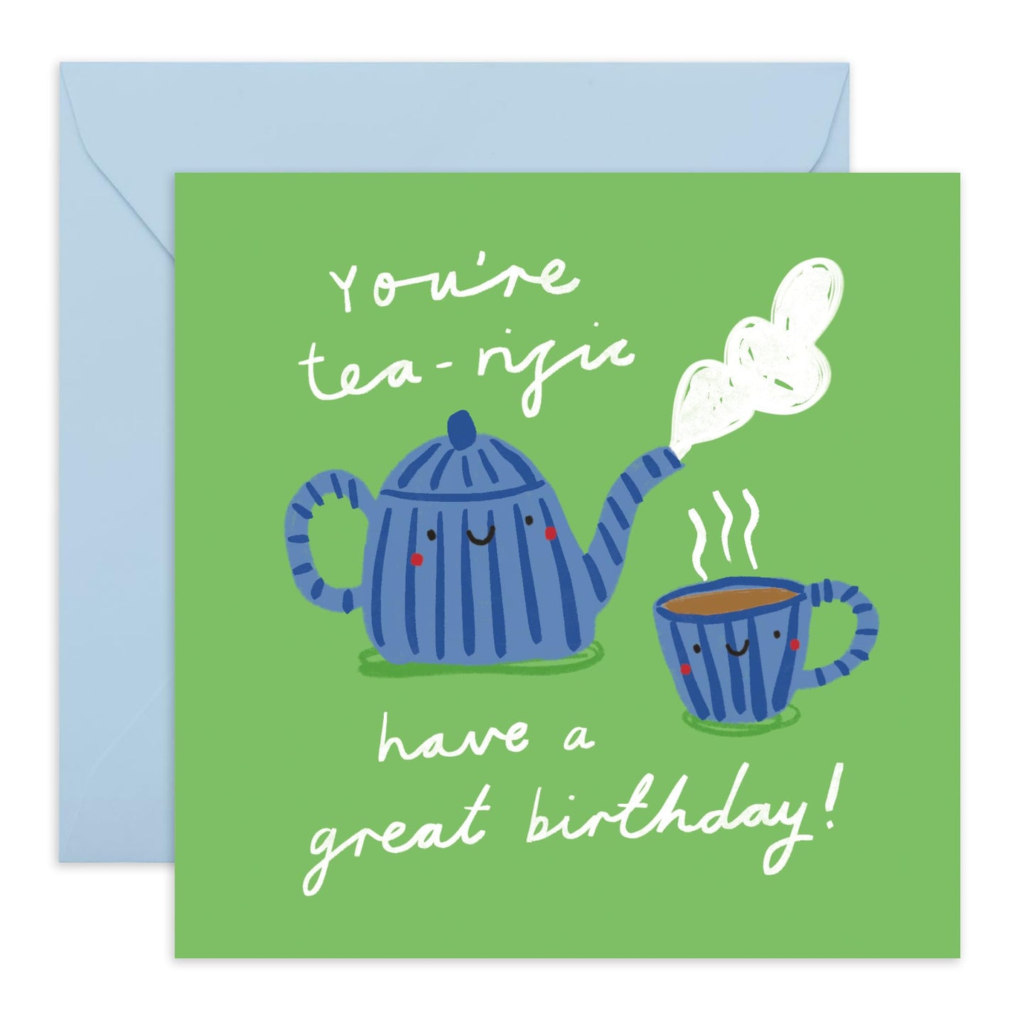 Happy Birthday Card - 'Tea-rific' - Gifts for Mum, Dad, Uncle, Auntie, Granda, Grandad, Sister, Sis, Co-worker, Colleagues -Tea Party - Comes with Fun Stickers