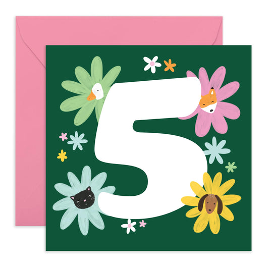 5th Birthday Cards For Girls - Happy Birthday Cards Age 5 - Fifth Birthday Card For Daughter Niece Granddaughter - Five Year Old Gifts For Kids Toddler Children - Comes With Stickers By Central 23