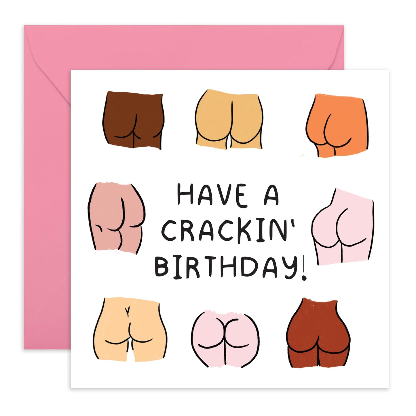 Funny Birthday Card - 'CRACKIN' BIRTHDAY B*MS!' - Perfect for Celebrating with Humor and a Cheeky Twist - Ideal for Friends Family Besties BFFs Girlfriend Boyfriend - Comes With Stickers By Central 23