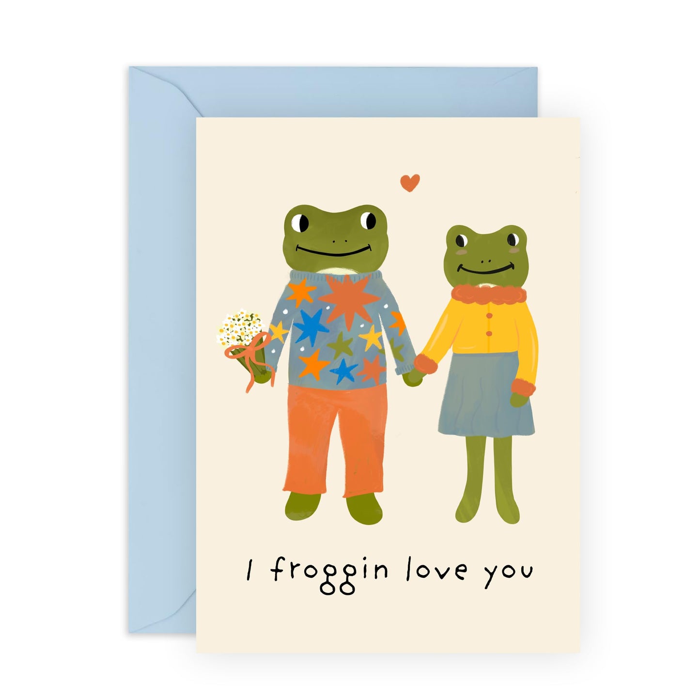 Sweet Frog Valentines Day Card – ‘I Froggin Love You’ – Gifts for Husband, Wife, Boyfriend, Girlfriend, Babe, Sweetheart, Hun, Lovebug, Other Half - ILY - Comes with Stickers