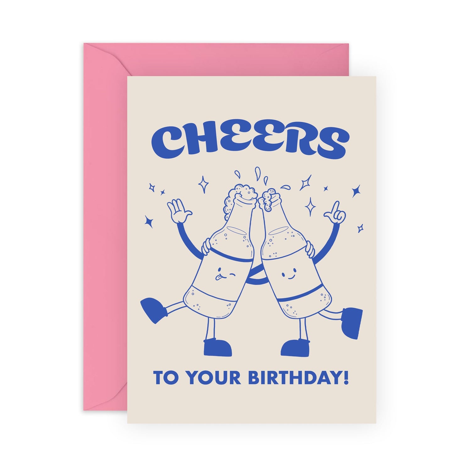 Birthday Cards For Women Men - Cheers To Your Birthday - Funny Birthday Cards For Brother Dad Grandpa Uncle - Friends Birthday Card - Gifts For Him Her - Comes With Stickers - By Central 23
