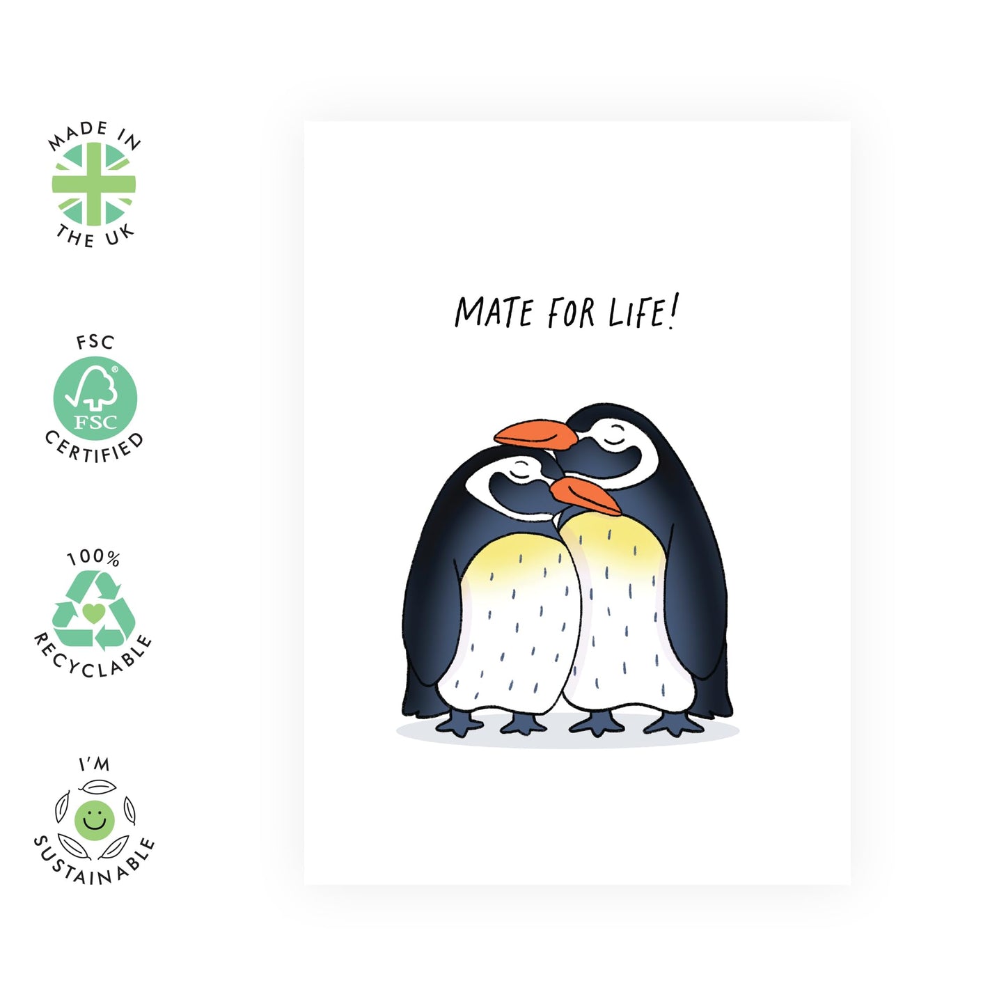 Cute & Romantic Anniversary Card - 'Mate for Life' - Anniversary & Valentines Gifts for Couples, Parents, Husband & Wife - Mating Forever - Comes with Fun Stickers