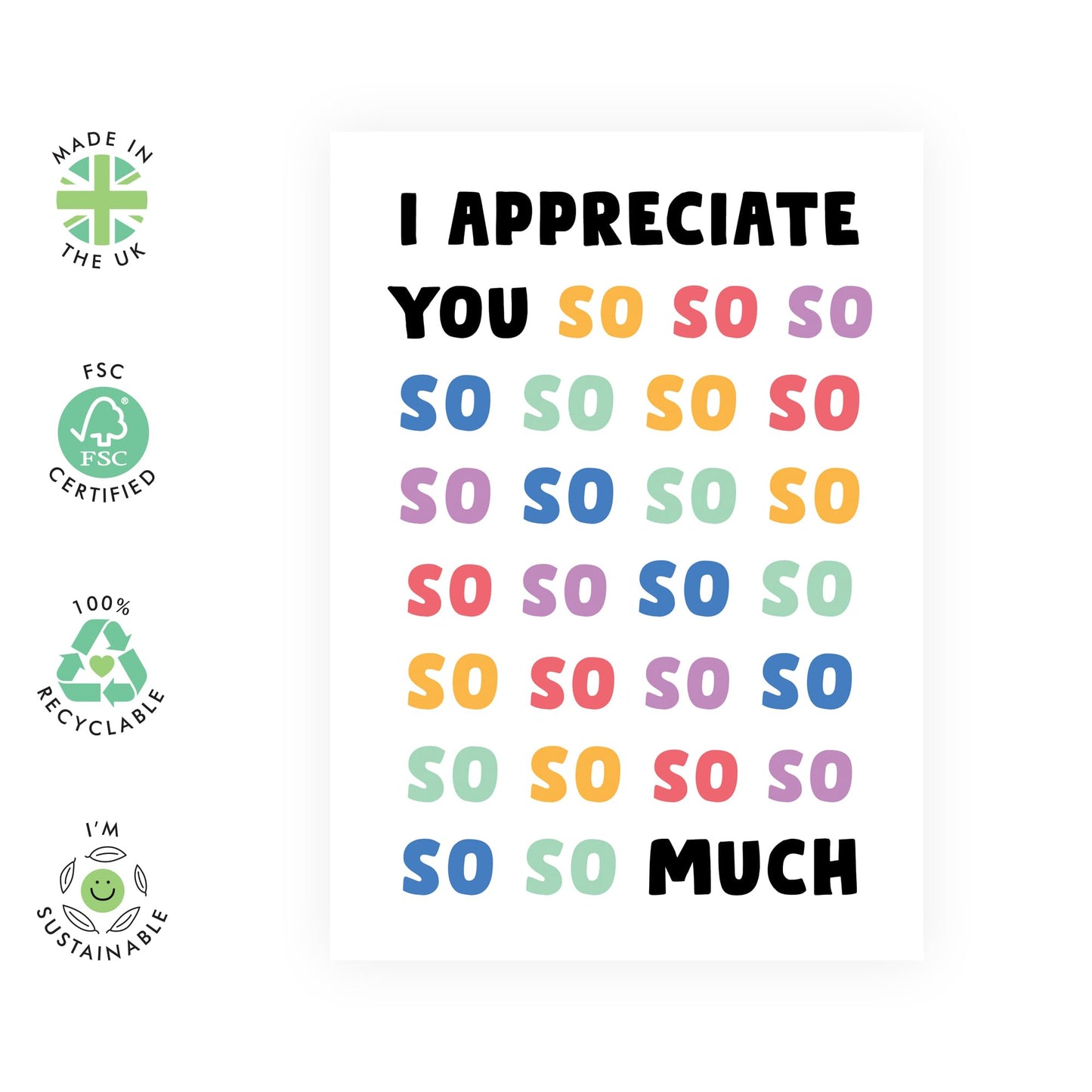 Valentines Day Card Girlfriend Boyfriend - I Appreciate You So So Much - Anniversary Card Couple Fiance - Husband Wife Greeting Card - Love Cards For Him Her - Comes With Stickers By Central 23