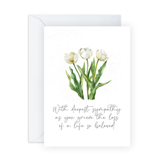 Symphaty Card - 'Beloved' - Show Support to Friends, Family Members, Relatives, Neighbours - Emotional Cards - Comes with Stickers
