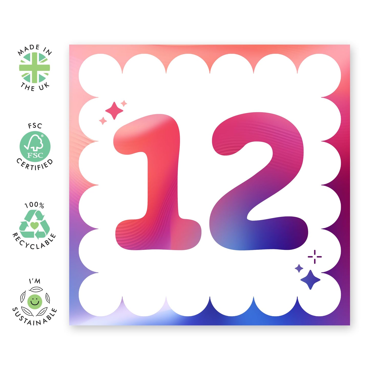 12th Birthday Card Girl Boy Kids - Milestone Age Twelve - Happy Birthday Cards 12 Year Old - Twelfth Bday Gifts For Son Daughter Nephew Niece Grandson - Comes With Stickers By Central 23