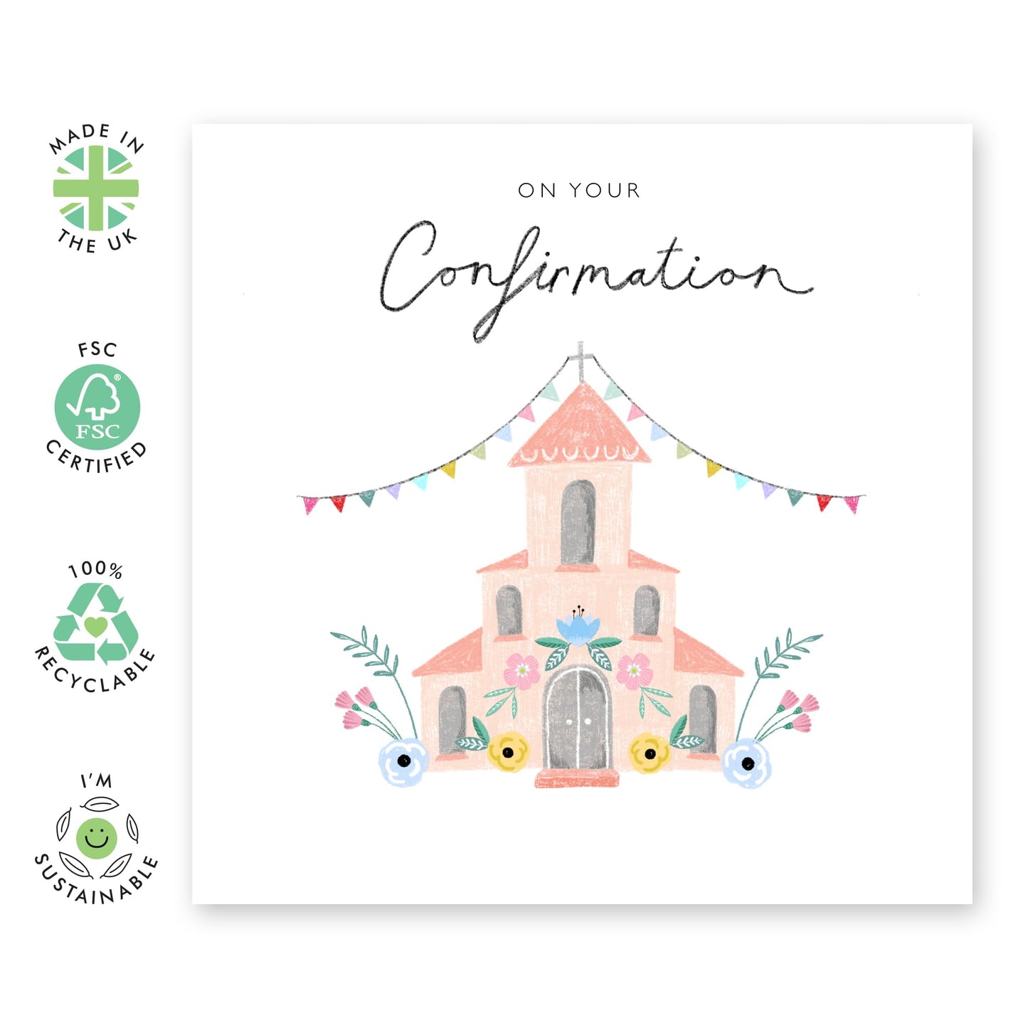 Confirmation Card Congratulations - On Your Confirmation - Catholic Greeting Cards For Men Women - Confirmation Gifts For Teen Girls Boys - Comes With Stickers - By Central 23